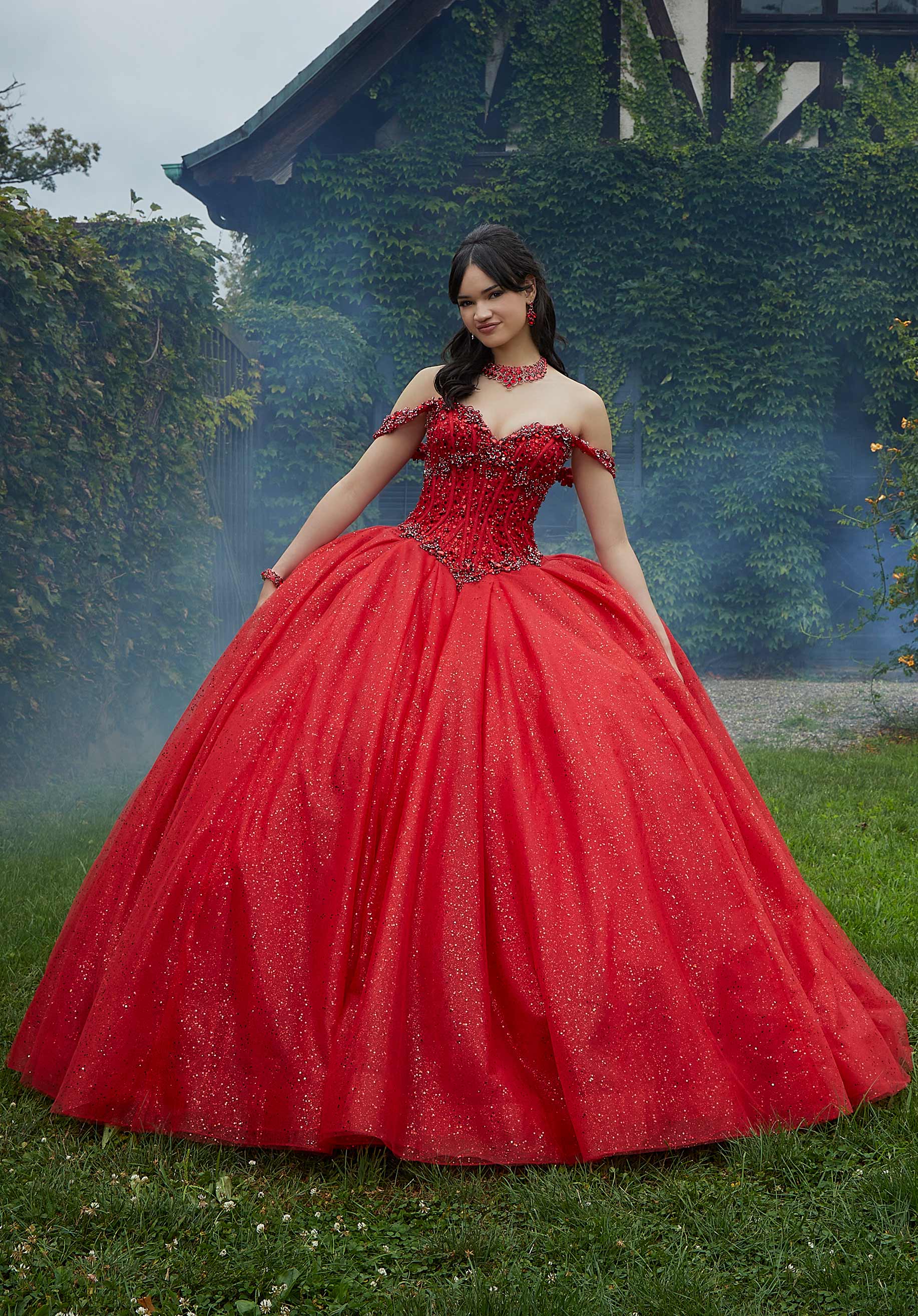Jewel Beaded Corset Quinceañera Dress - Image 4