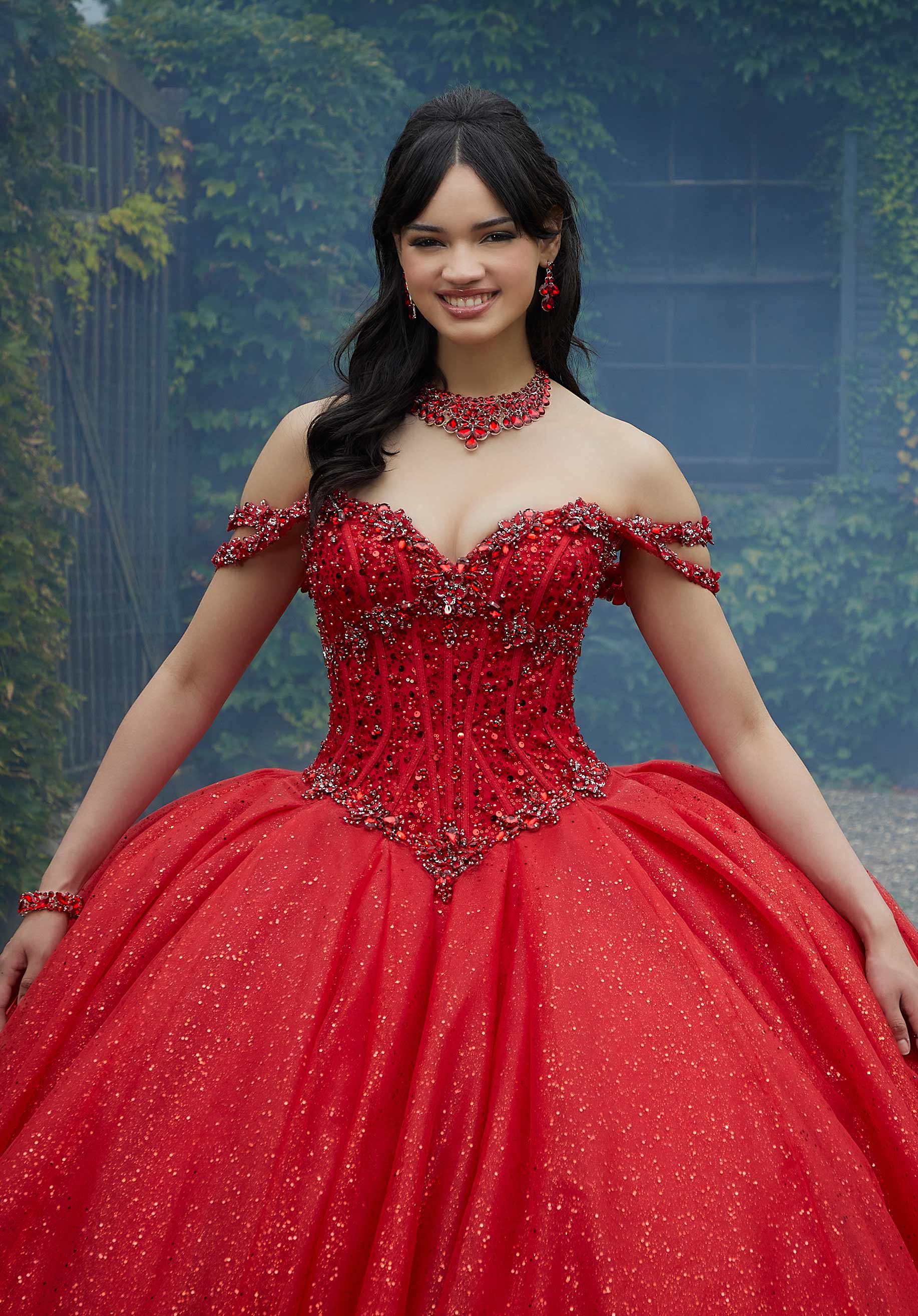 Jewel Beaded Corset Quinceañera Dress - Image 5