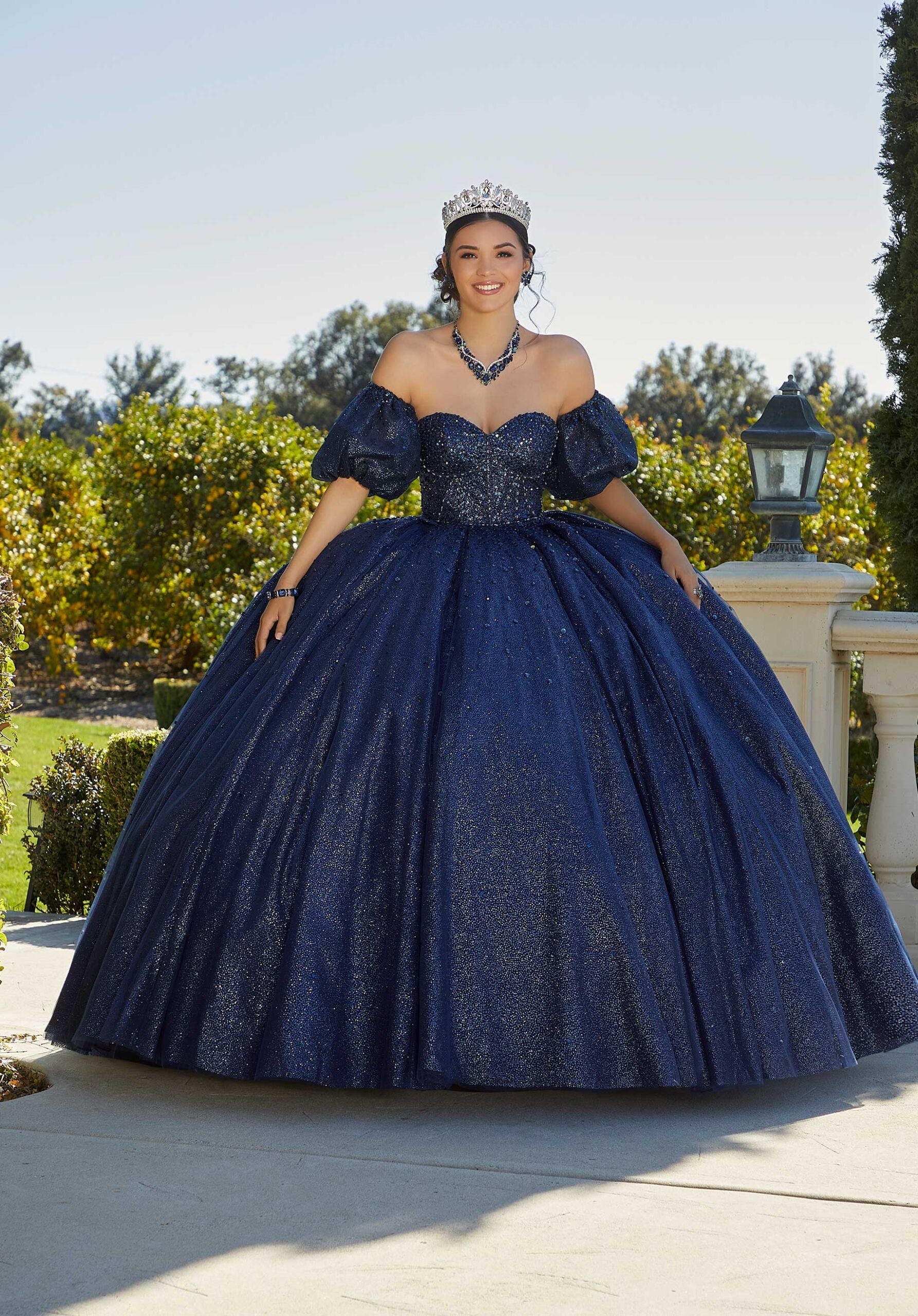 Jewel Beaded Quinceañera Dress with Corset Bodice - Image 6