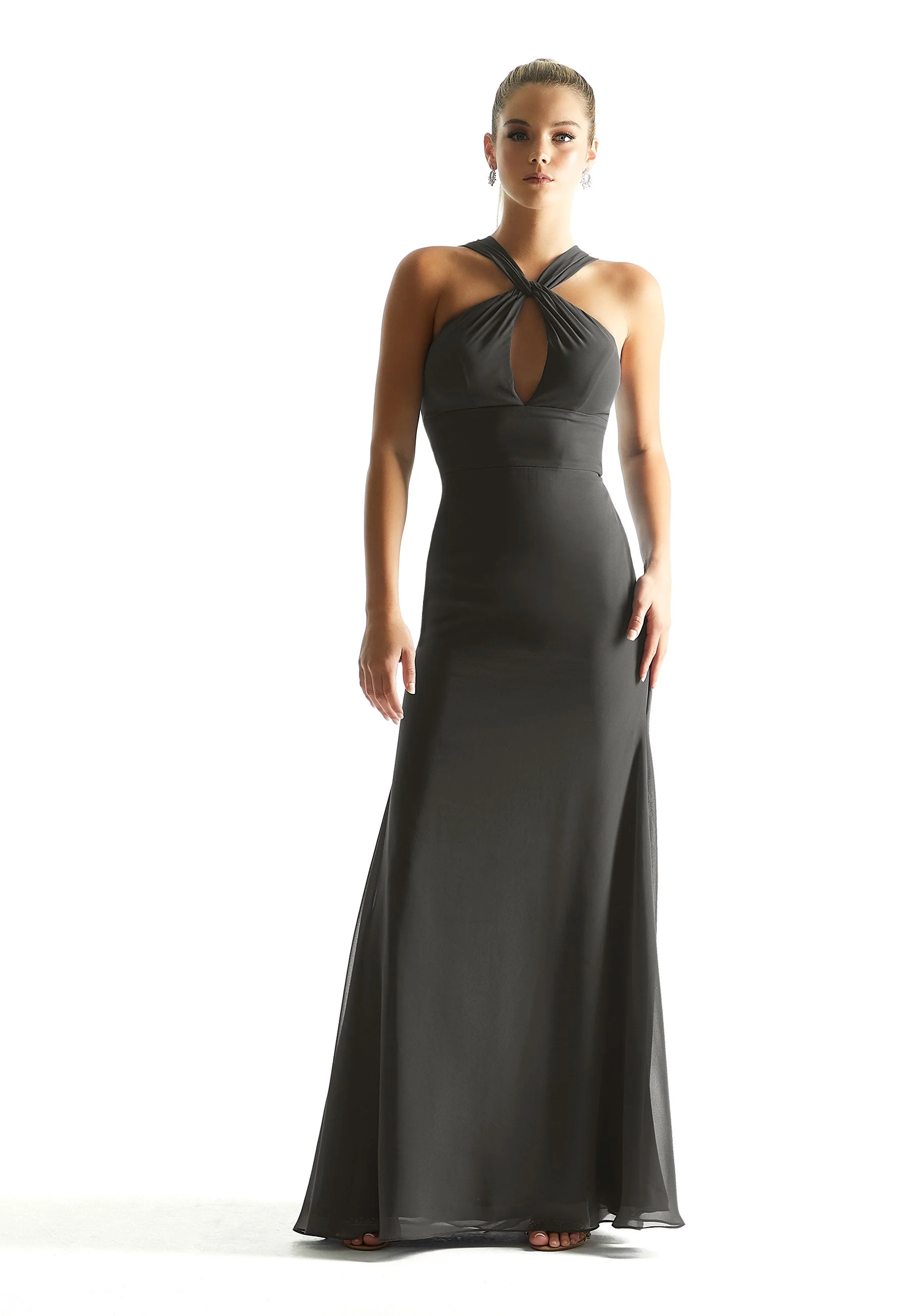 Keyhole Bodice Chiffon Bridesmaid Dress - Image 24