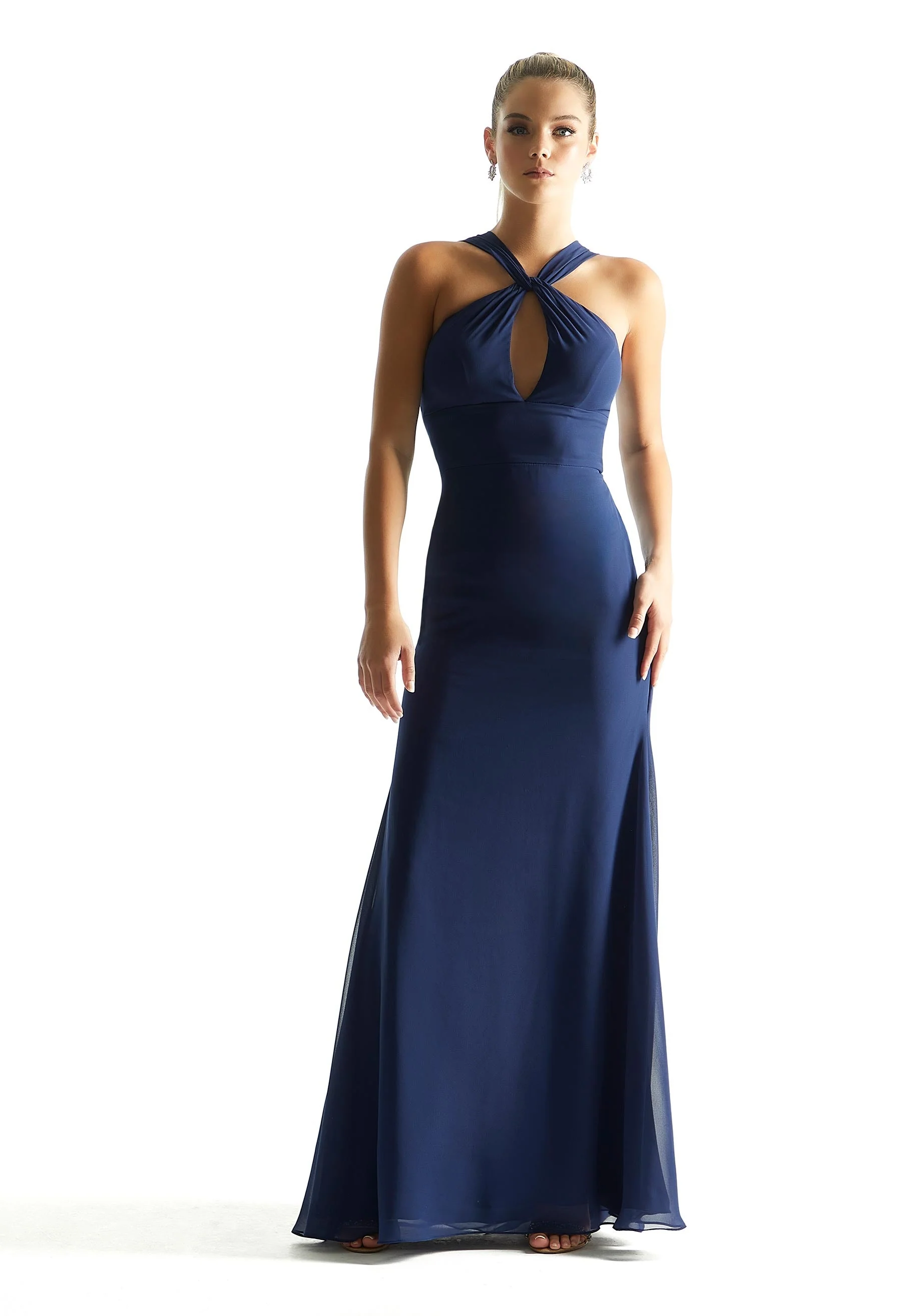 Keyhole Bodice Chiffon Bridesmaid Dress - Image 3