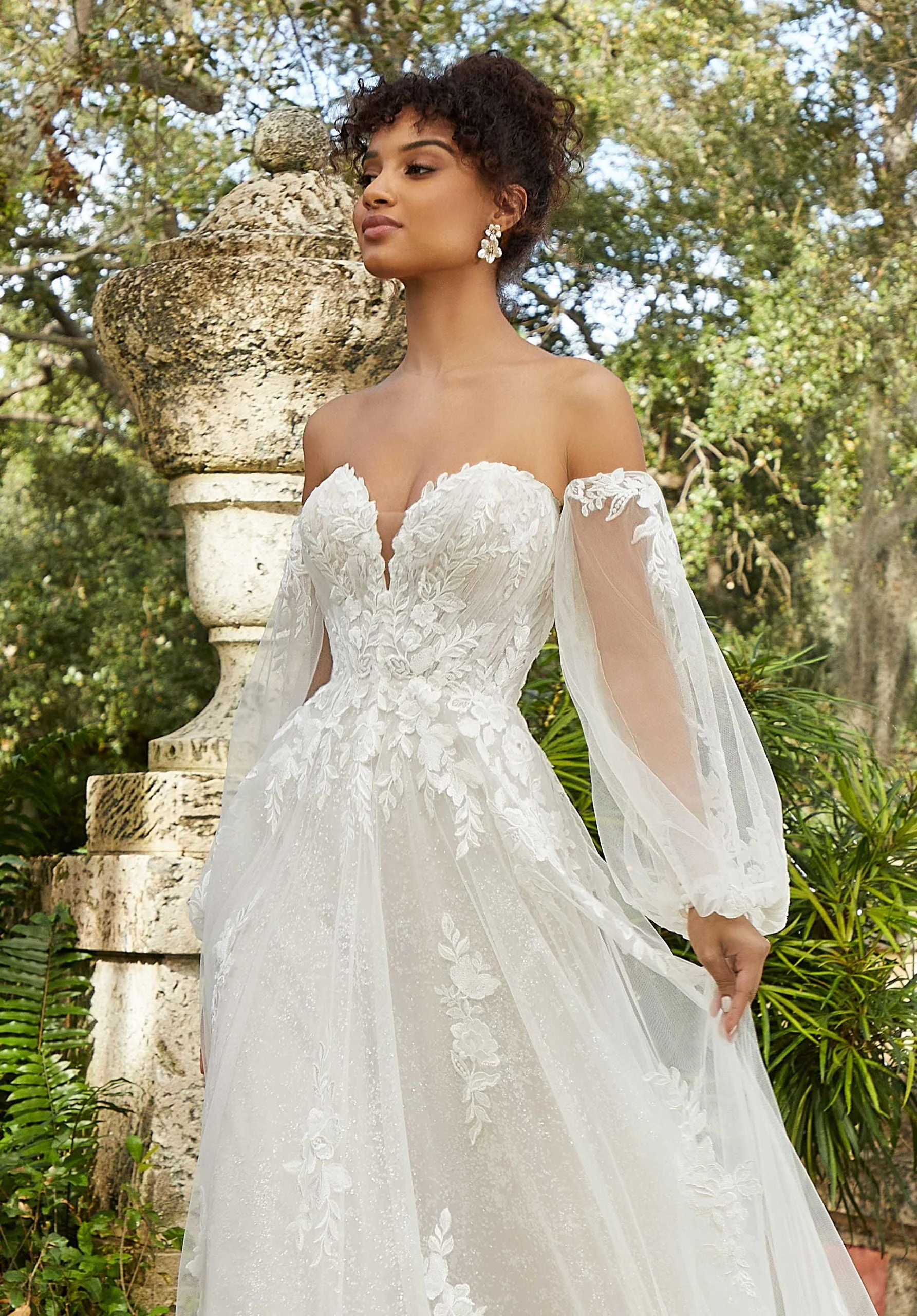 Lace on Net Bishop Sleeves
