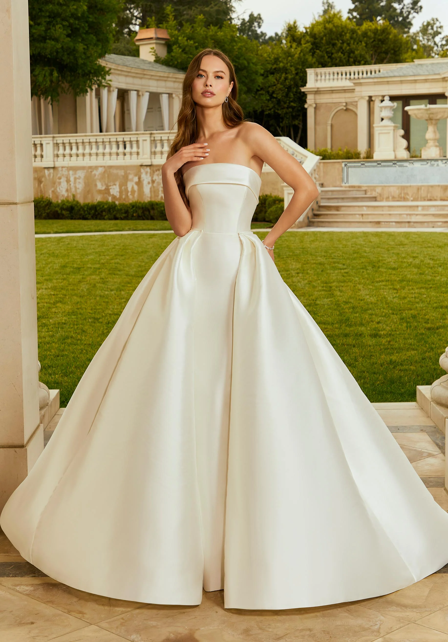 Larissa Satin Overskirt with Buttons