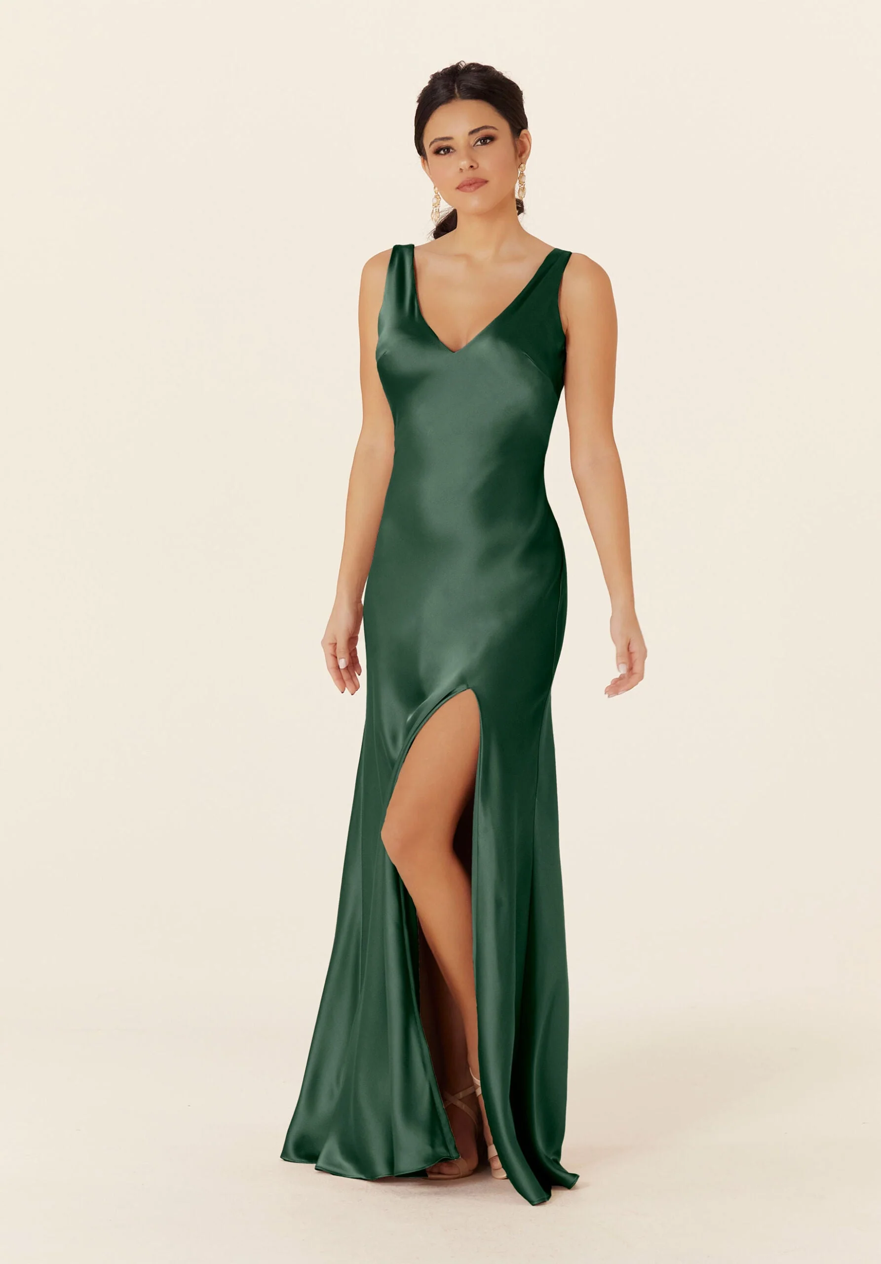 Luxe Satin Bridesmaid Dress with Tied Back - Image 17