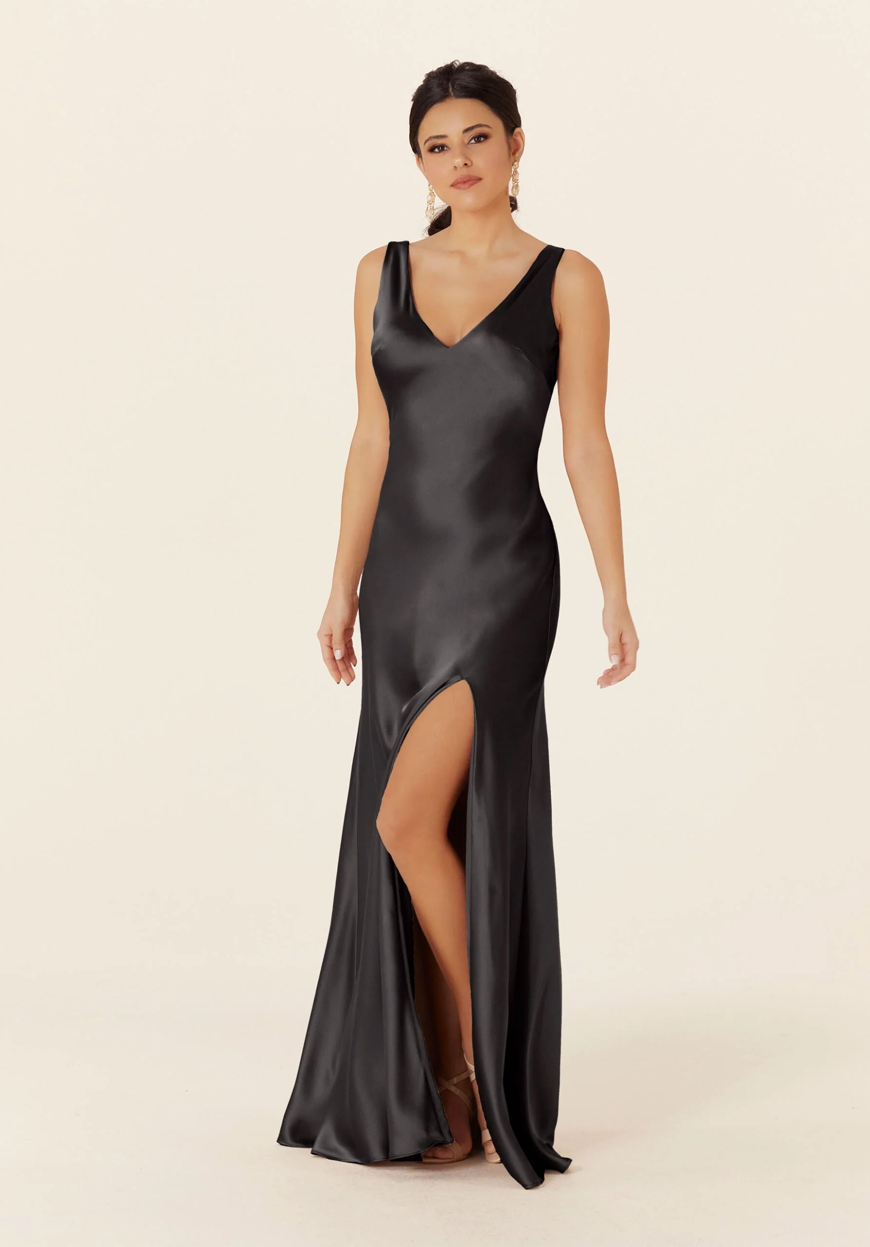 Luxe Satin Bridesmaid Dress with Tied Back - Image 18