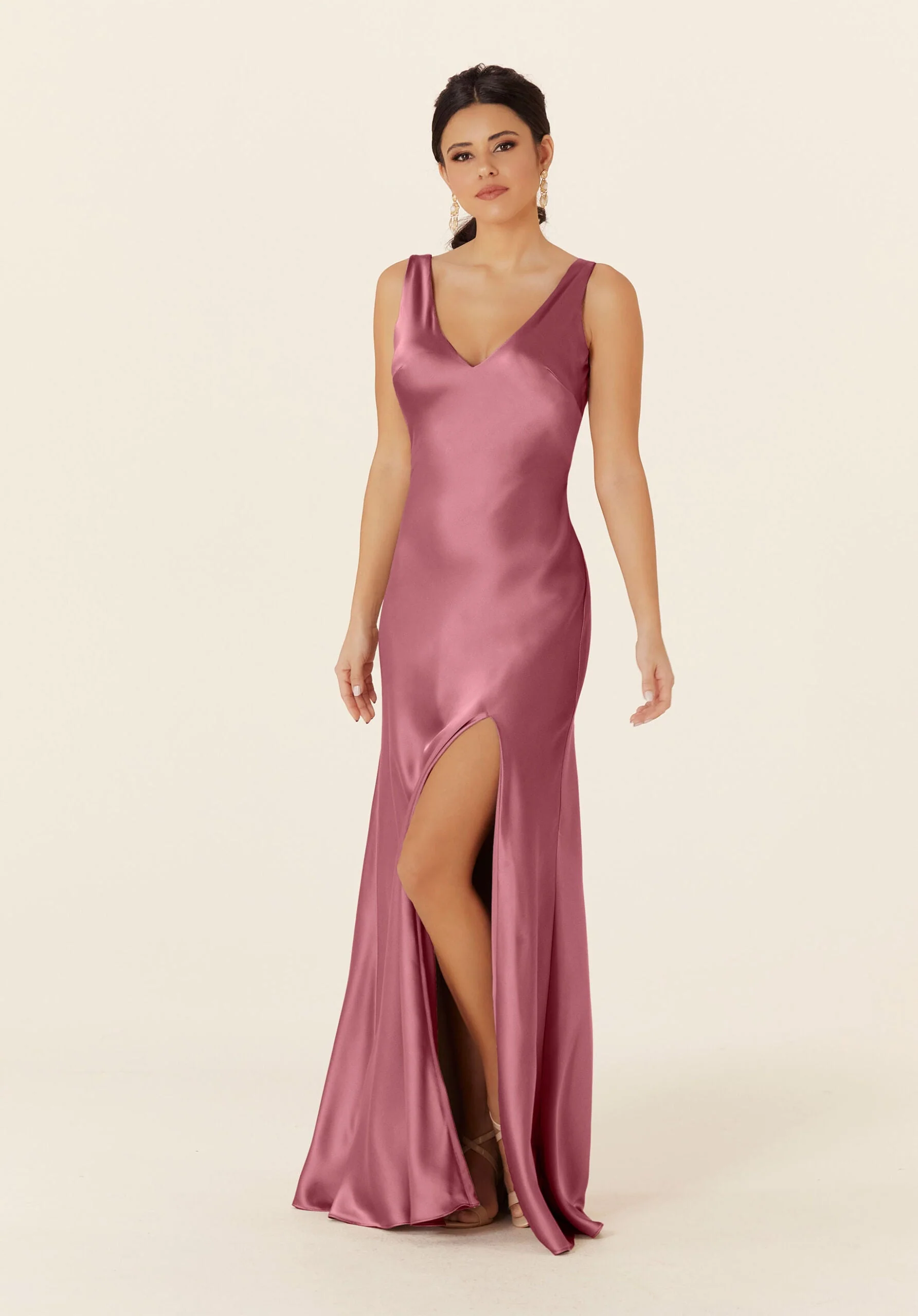 Luxe Satin Bridesmaid Dress with Tied Back - Image 7
