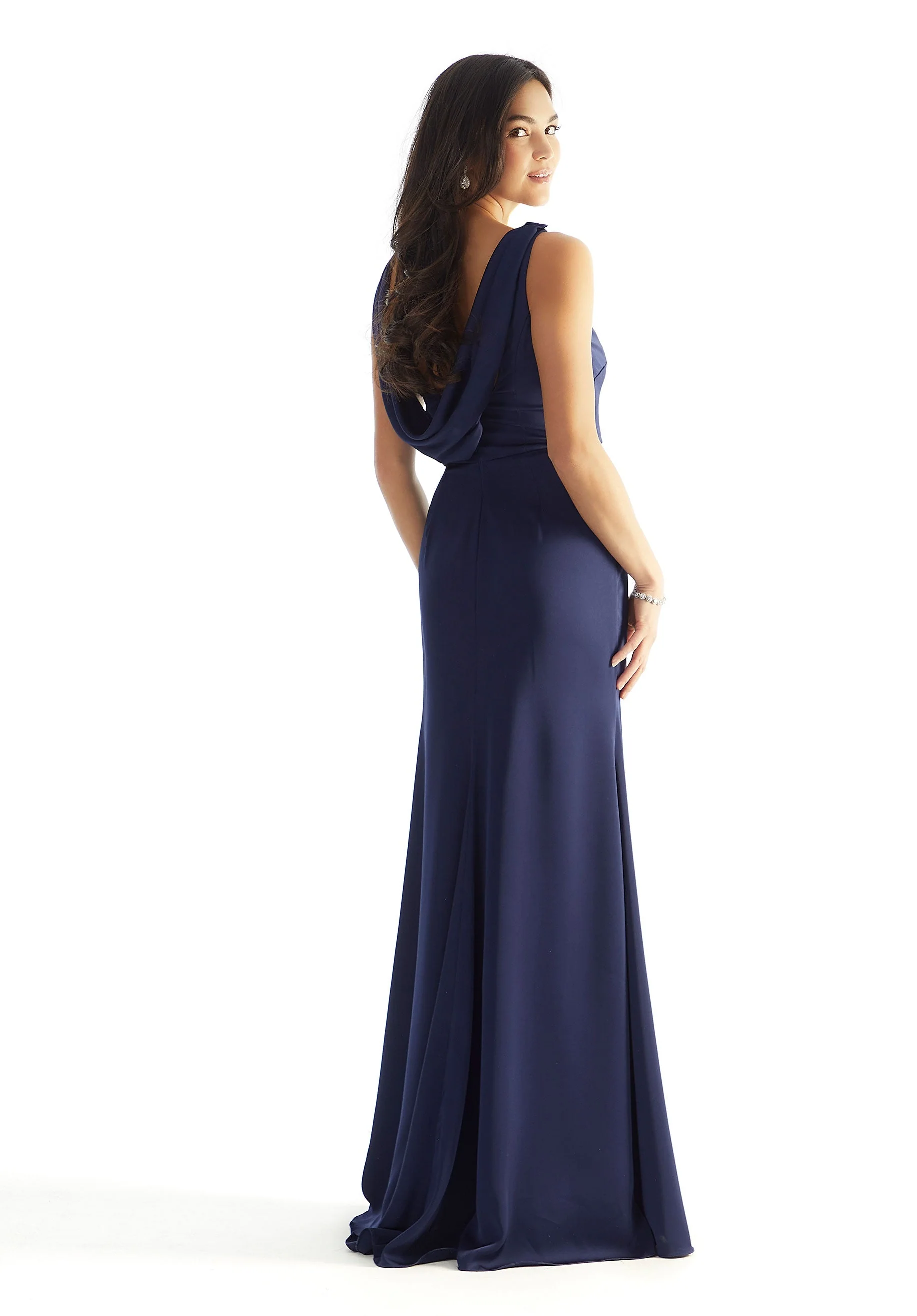 Luxe Satin Cowl Back Bridesmaid Dress - Image 3