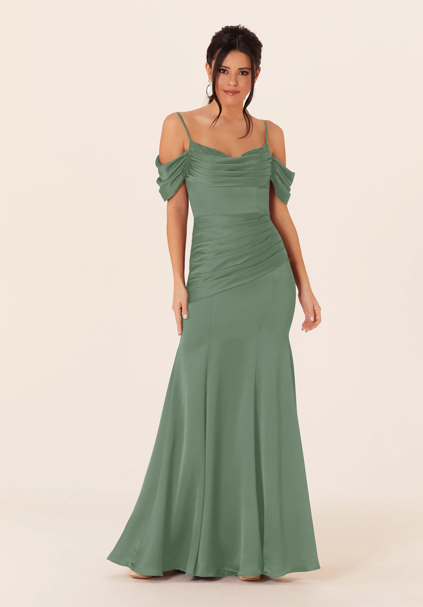 Luxe Satin Fit and Flare Bridesmaids Dress - Image 10