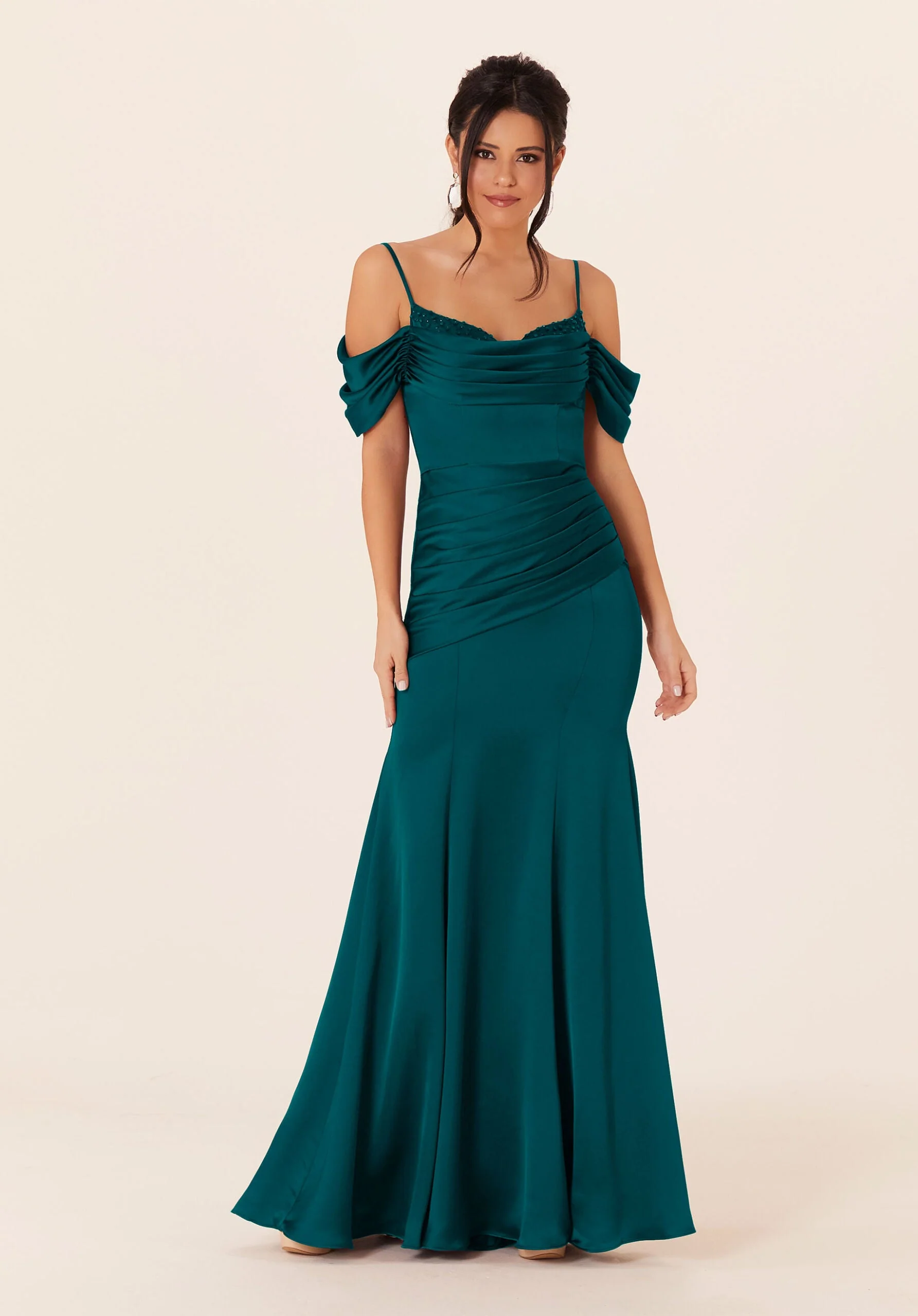 Luxe Satin Fit and Flare Bridesmaids Dress - Image 11