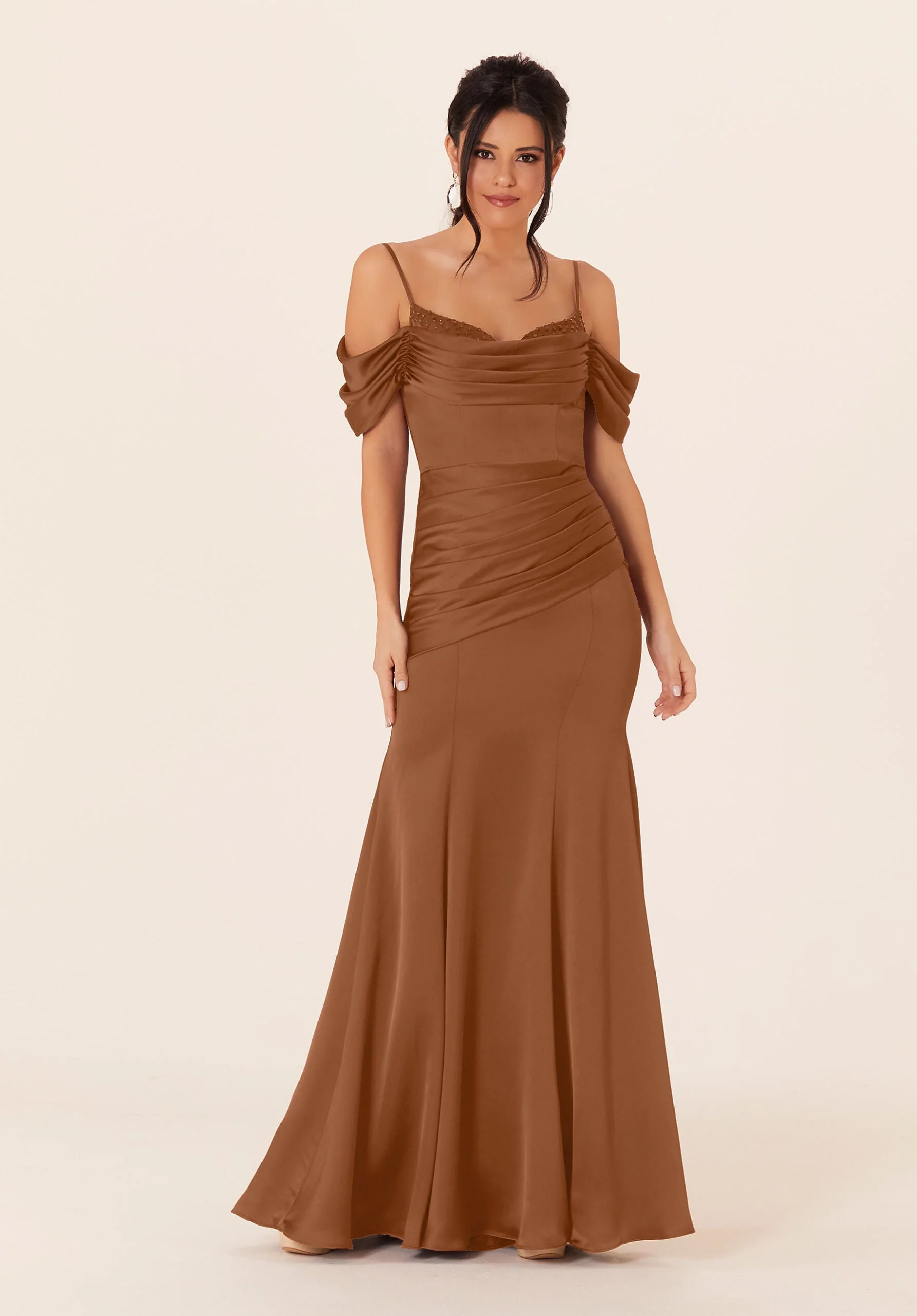 Luxe Satin Fit and Flare Bridesmaids Dress - Image 12