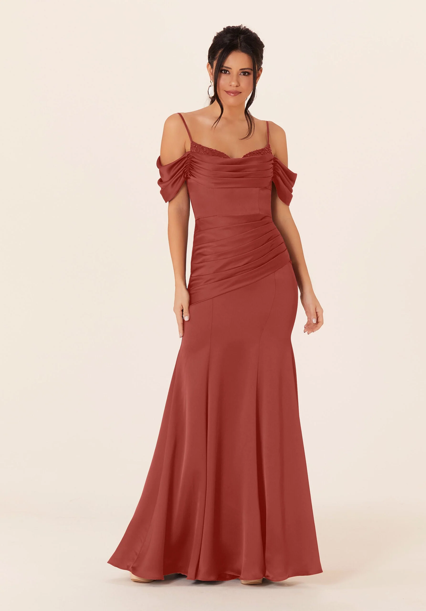 Luxe Satin Fit and Flare Bridesmaids Dress - Image 14