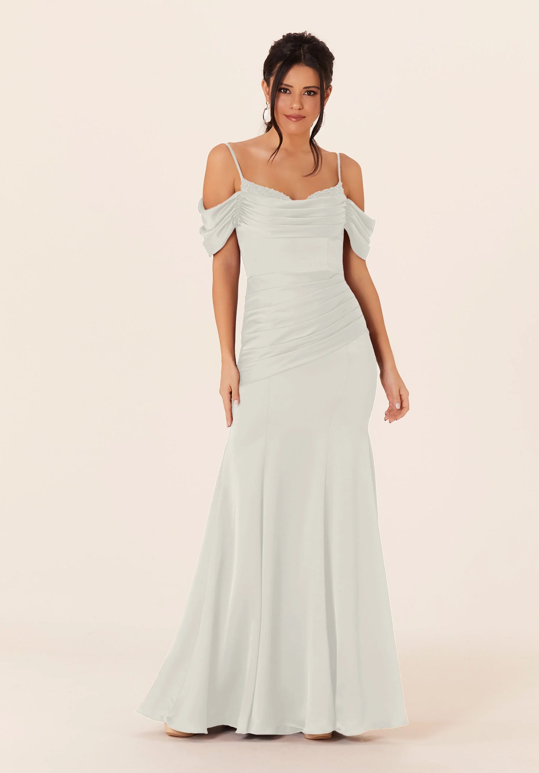Luxe Satin Fit and Flare Bridesmaids Dress - Image 4