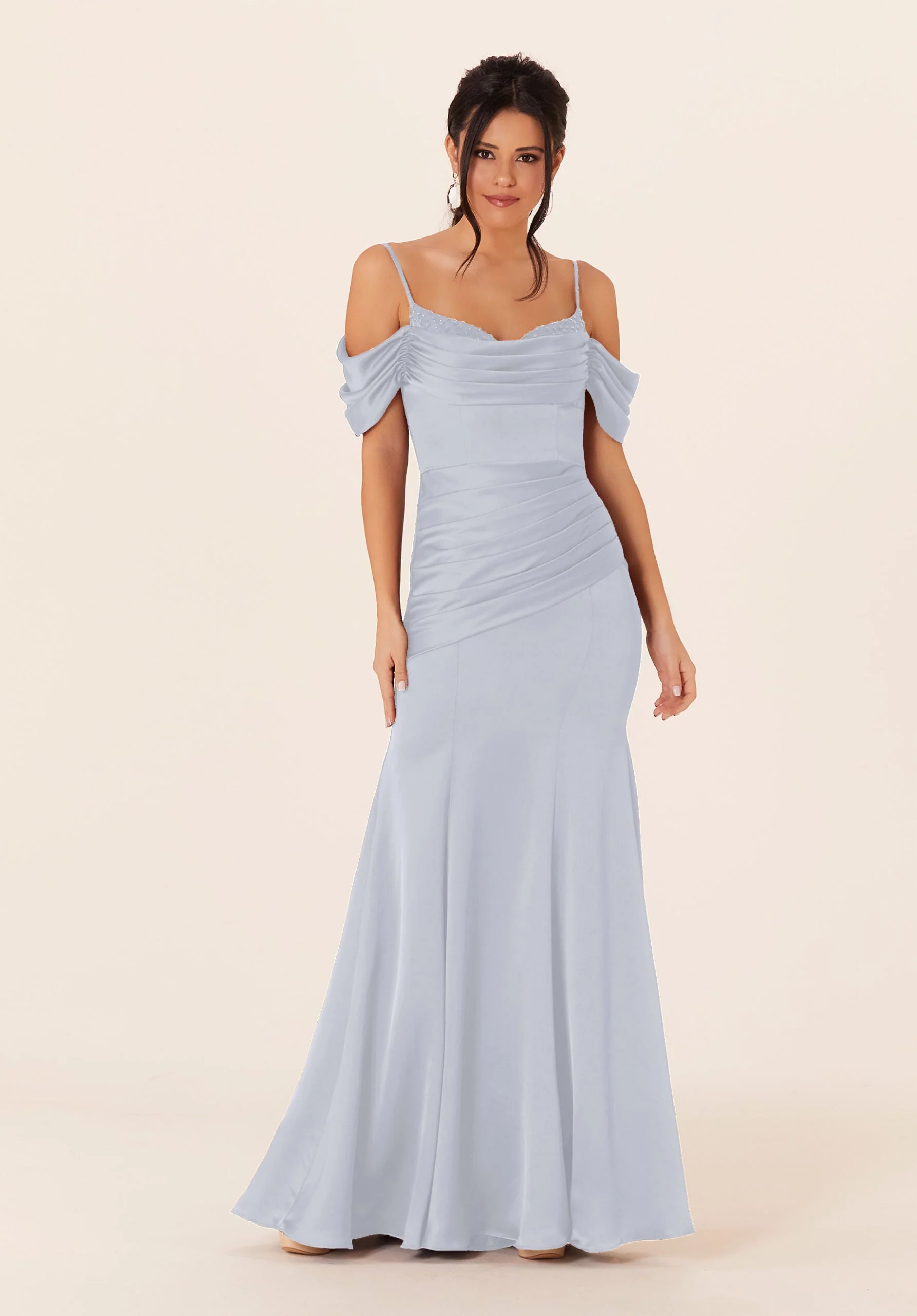 Luxe Satin Fit and Flare Bridesmaids Dress - Image 5