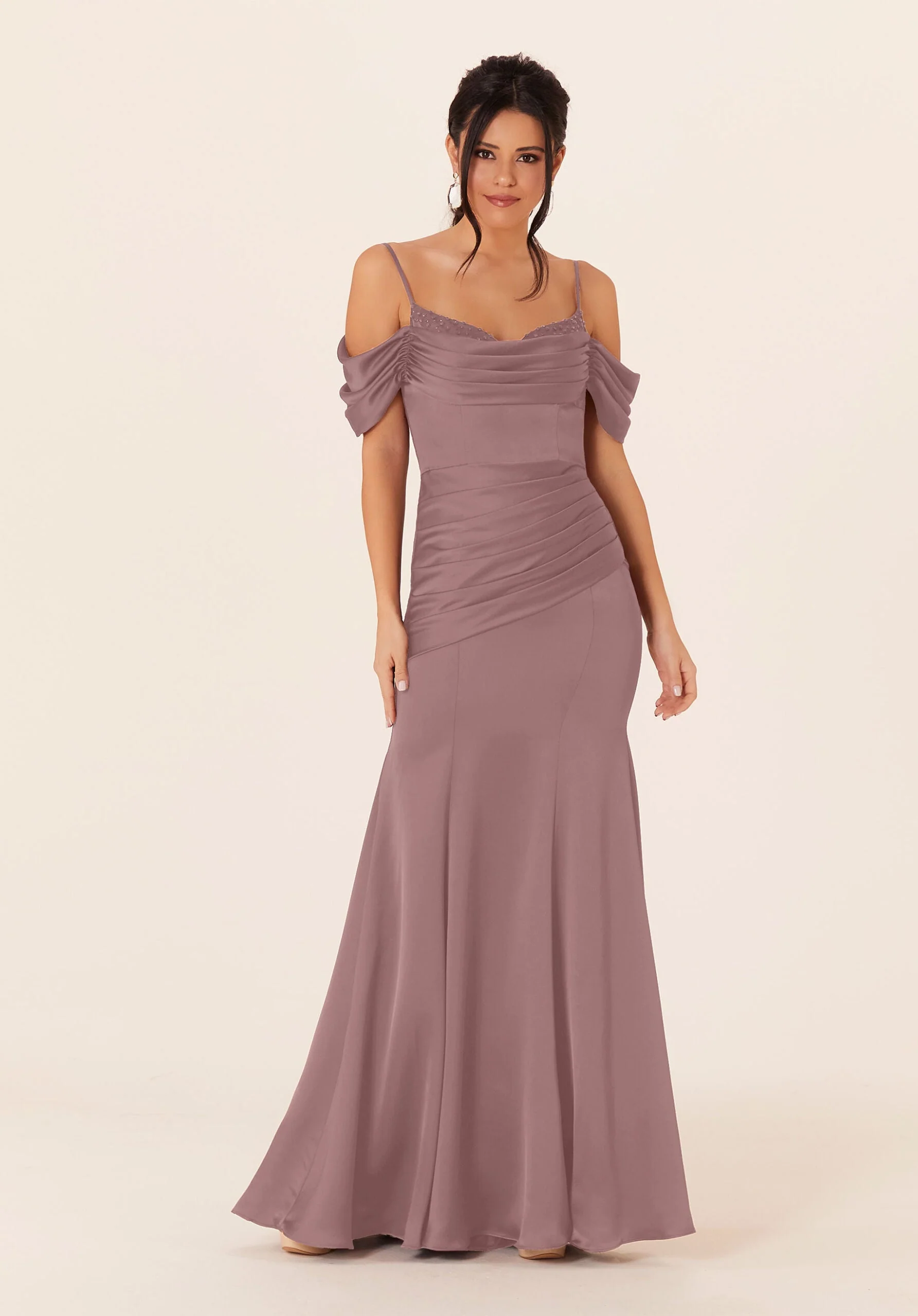 Luxe Satin Fit and Flare Bridesmaids Dress - Image 6