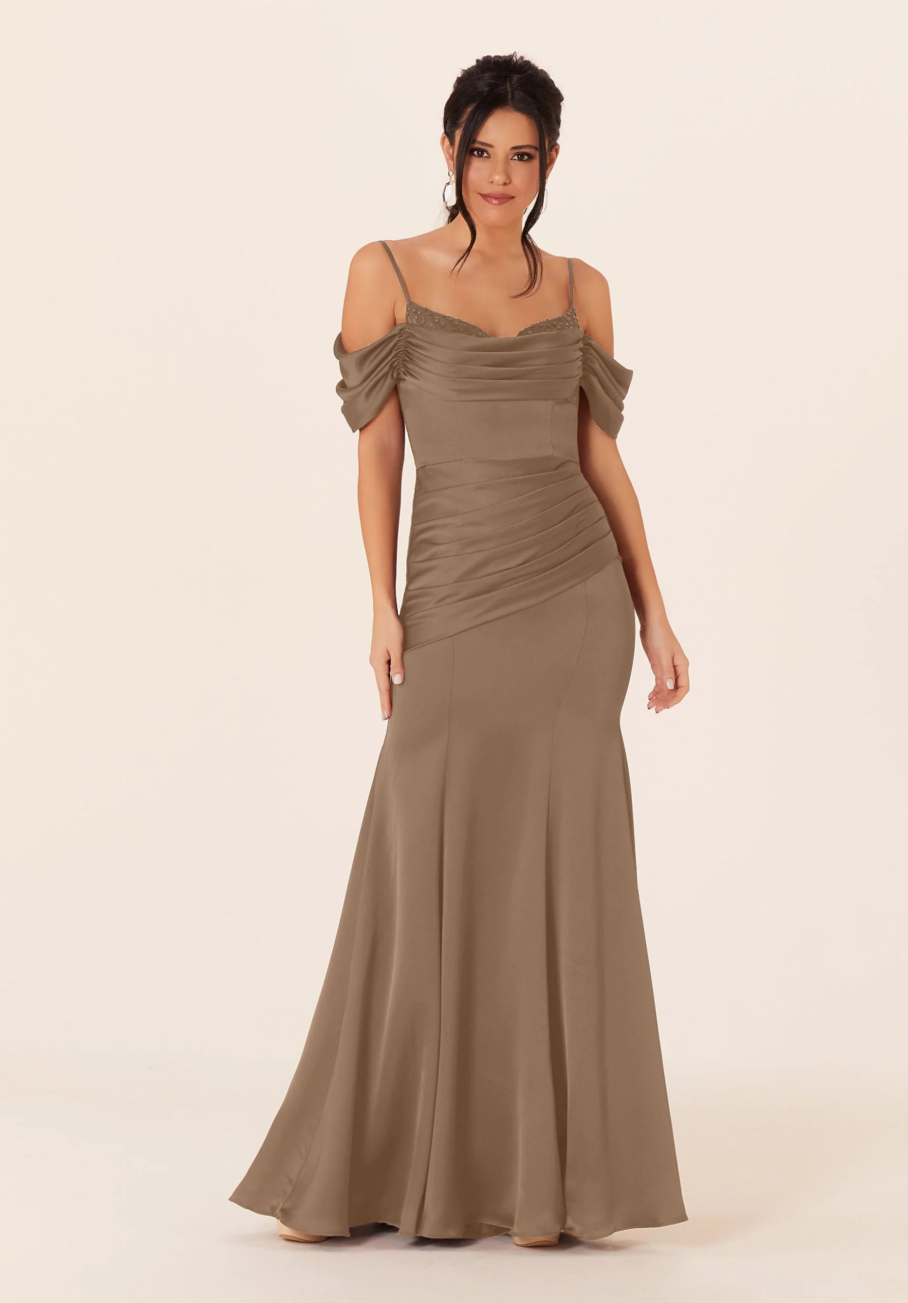 Luxe Satin Fit and Flare Bridesmaids Dress - Image 8