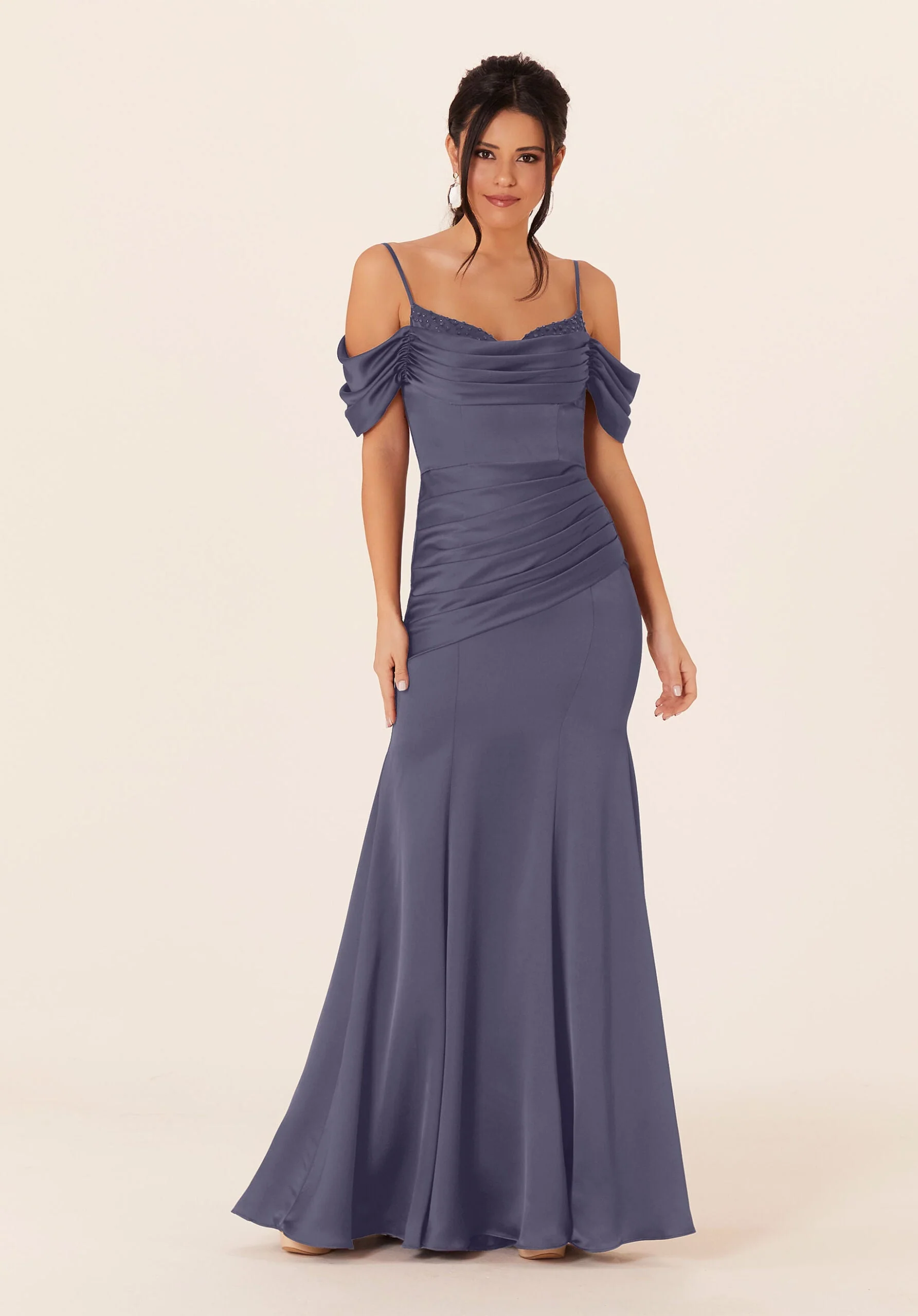 Luxe Satin Fit and Flare Bridesmaids Dress - Image 9