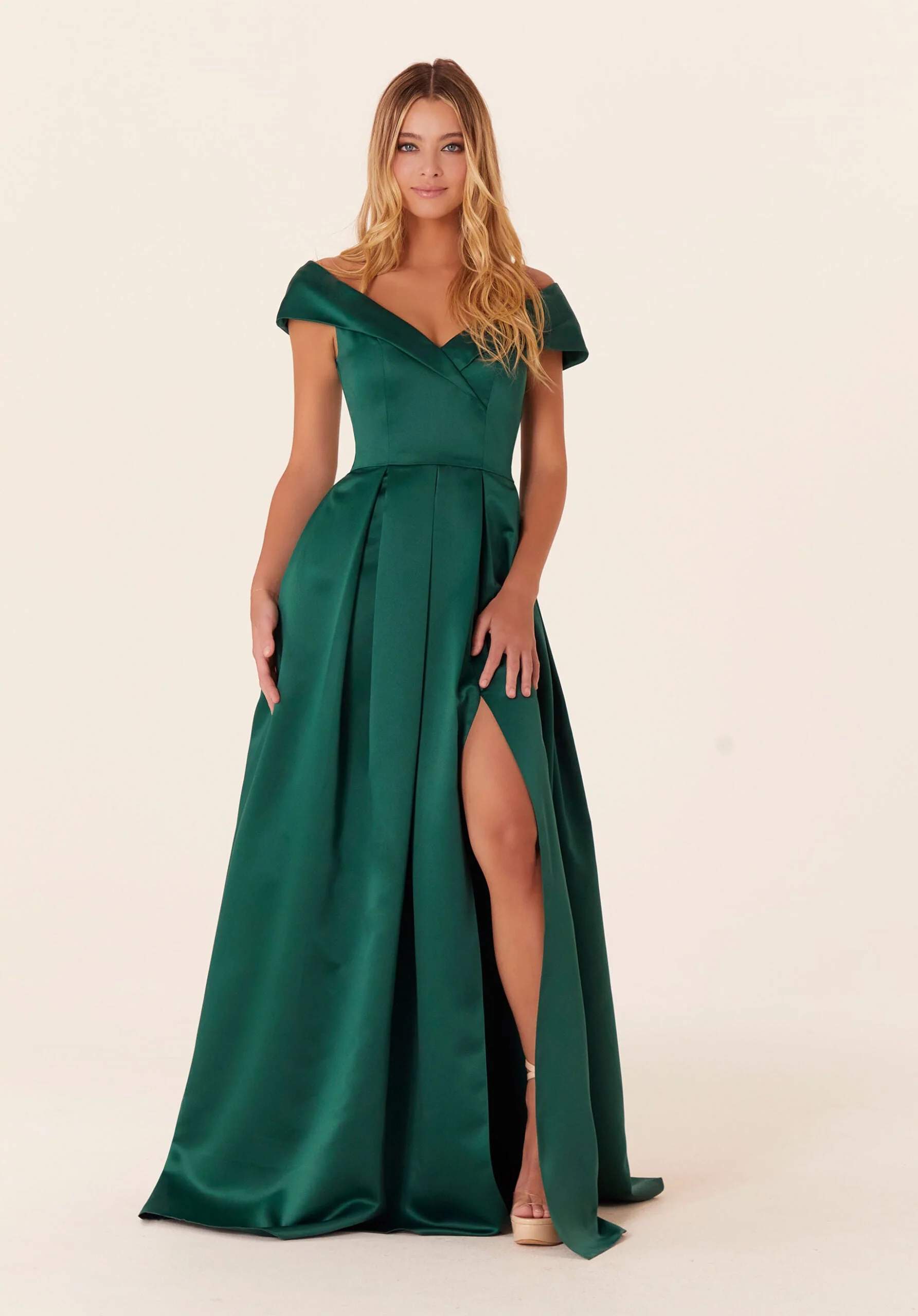 Pleated Satin A-line Bridesmaid Dress - Image 50