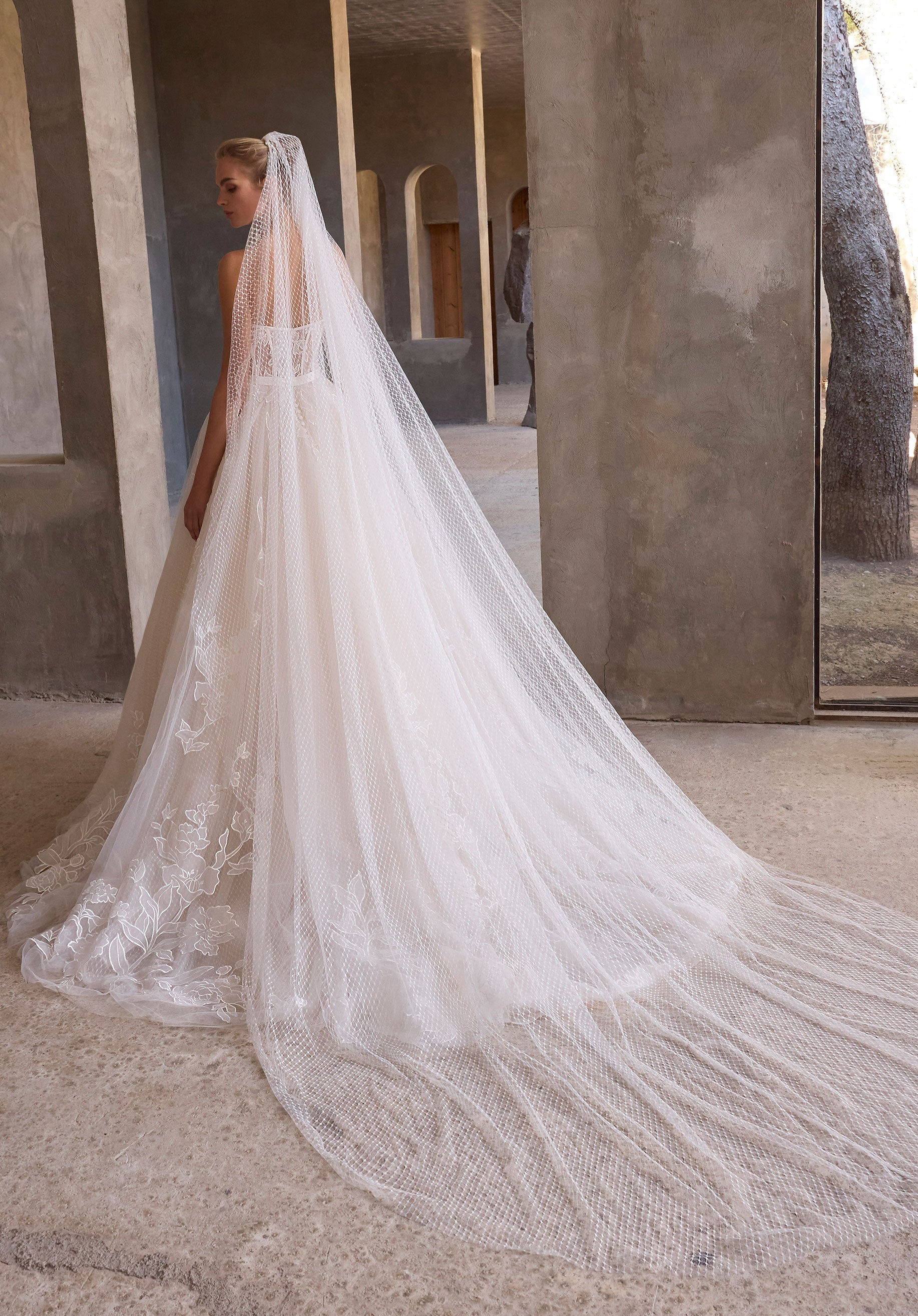 Point d'Esprit Tulle Cathedral Veil