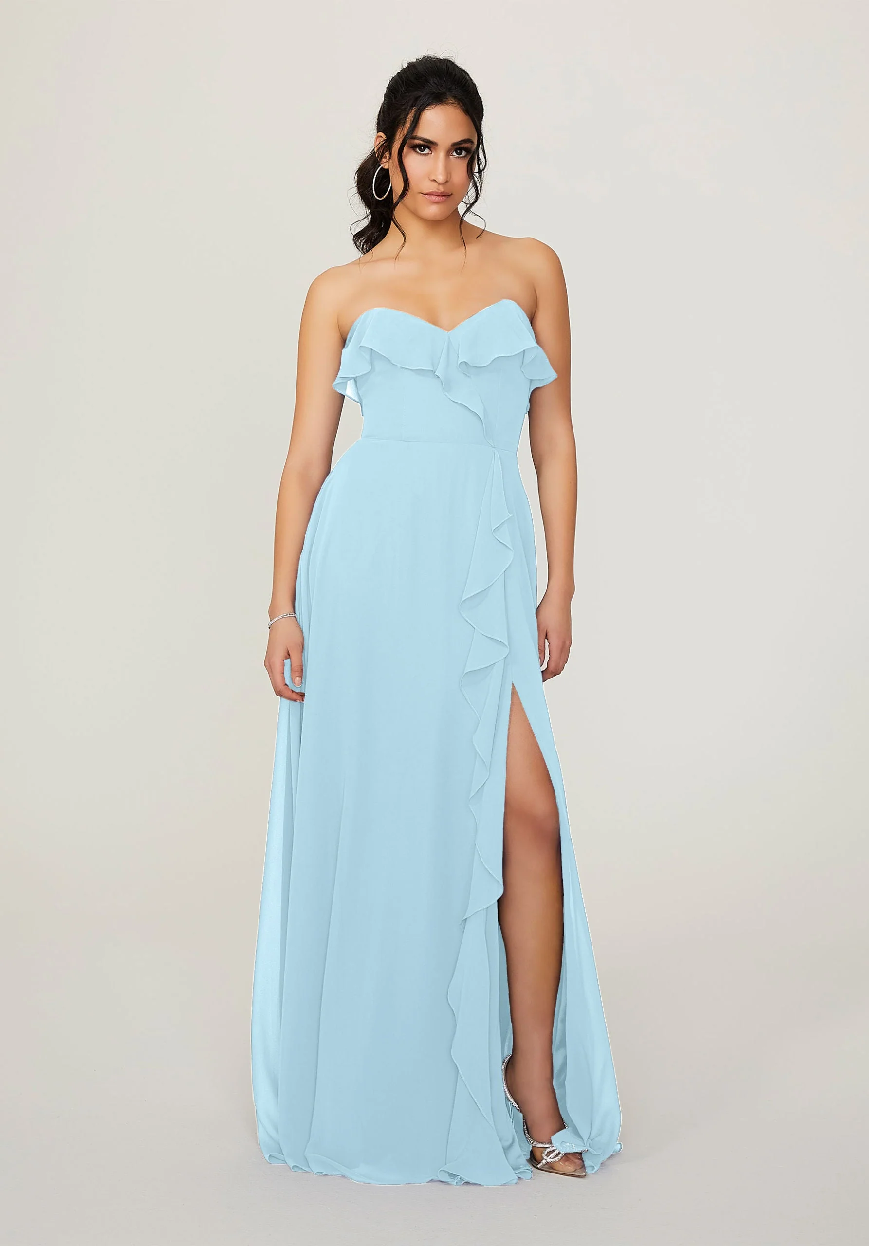 Ruffled Chiffon Strapless Bridesmaid Dress - Image 13