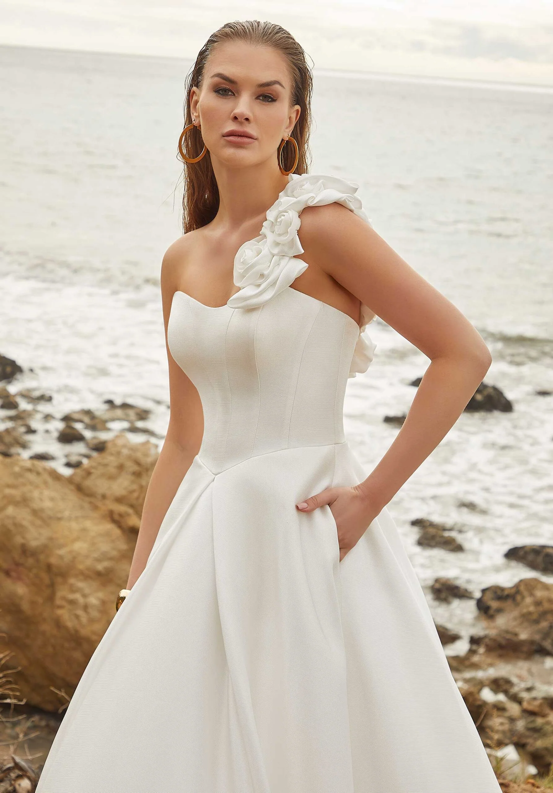 Satin and Organza Floral Strap