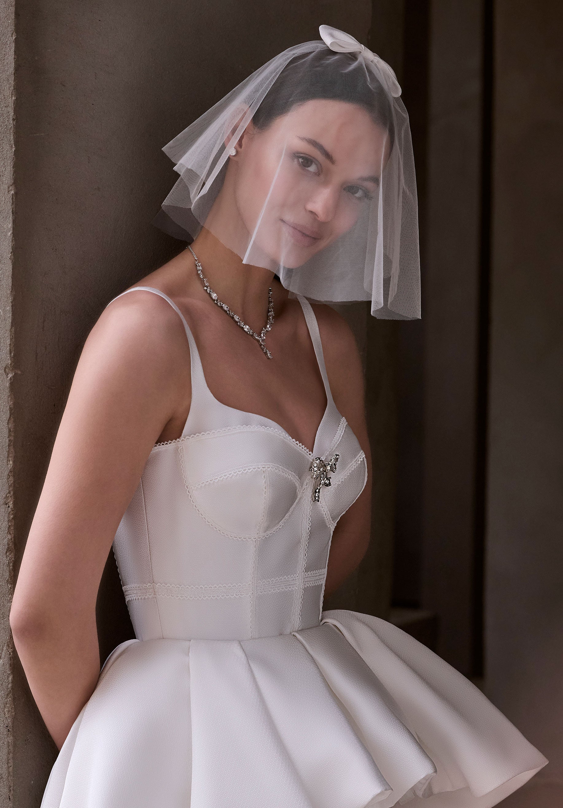 Satin Bow Bandeau Veil