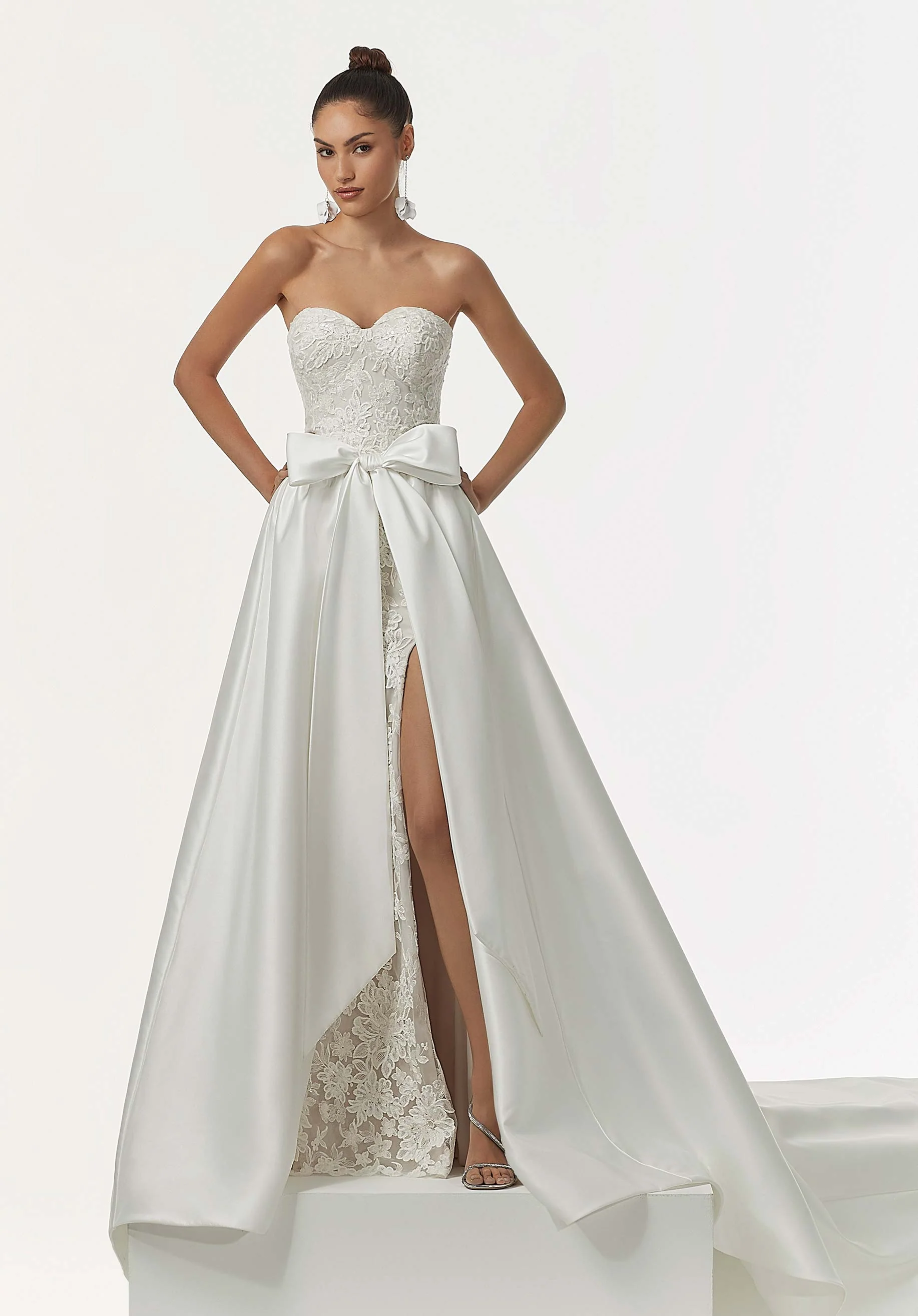 Satin Tie Front Overskirt