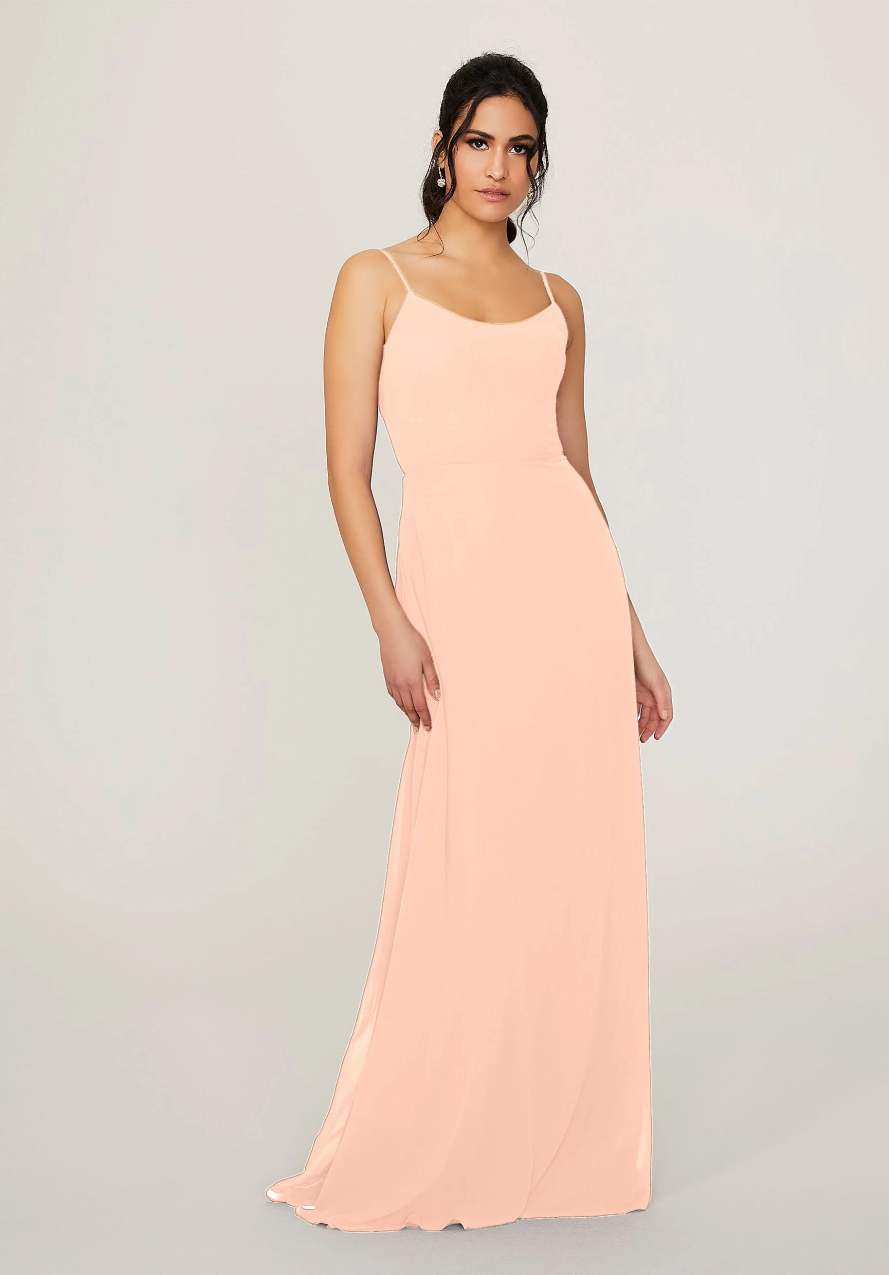 Scoop Neck Chiffon Bridesmaid Dress - Image 11