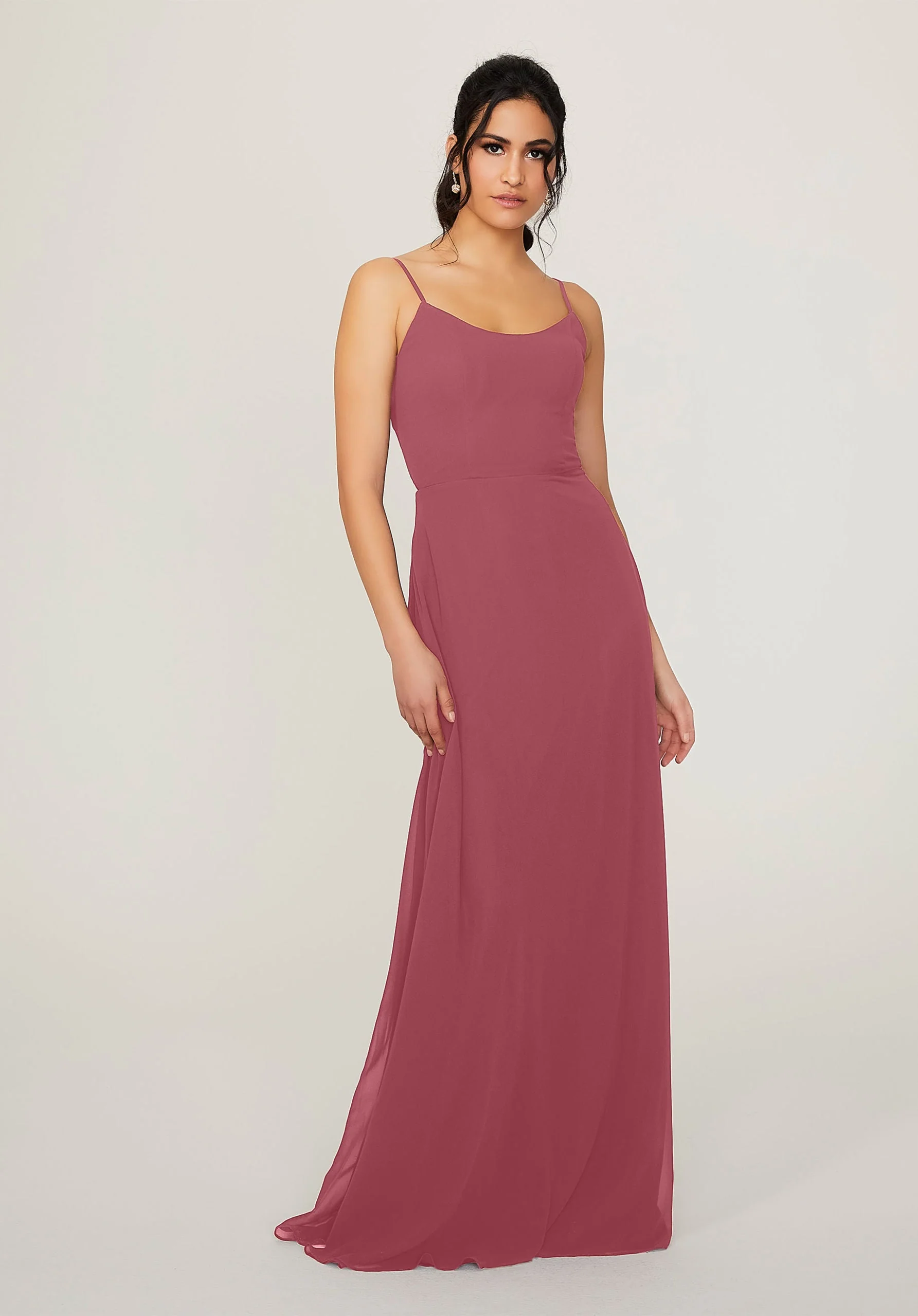 Scoop Neck Chiffon Bridesmaid Dress - Image 18