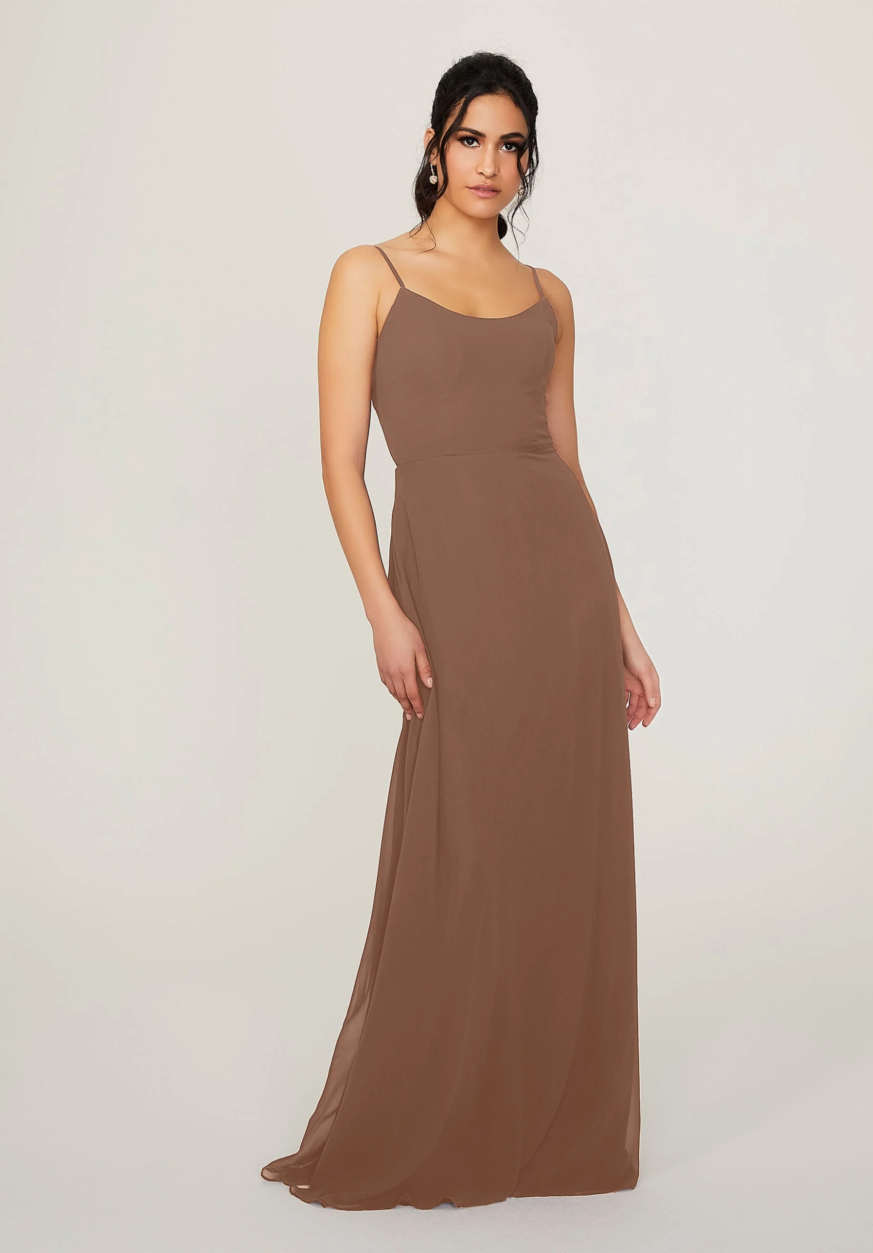 Scoop Neck Chiffon Bridesmaid Dress - Image 21