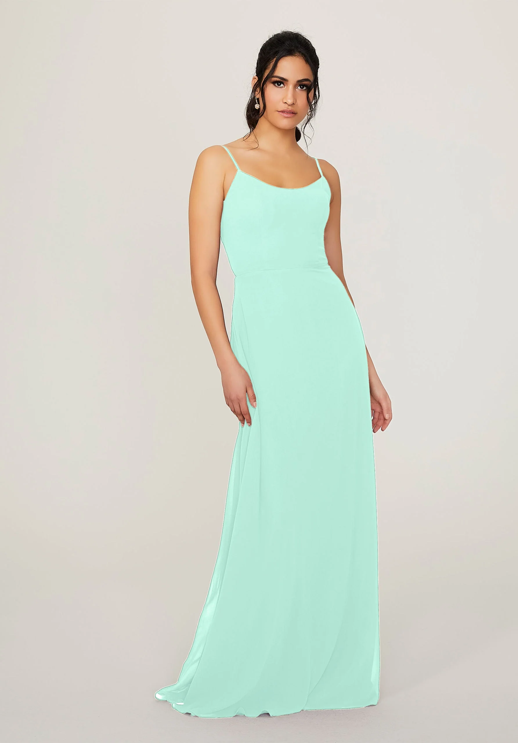 Scoop Neck Chiffon Bridesmaid Dress - Image 29