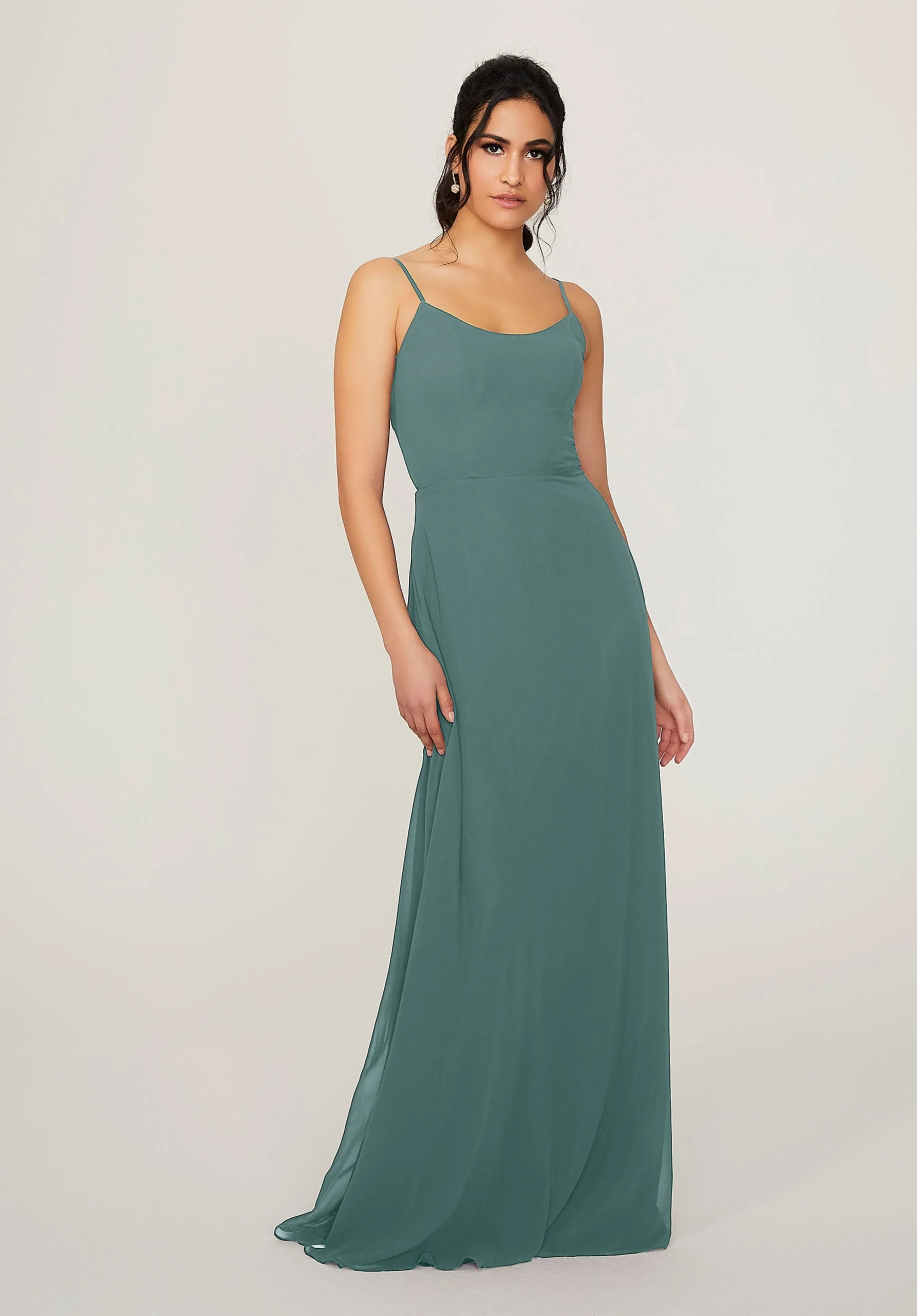 Scoop Neck Chiffon Bridesmaid Dress - Image 30