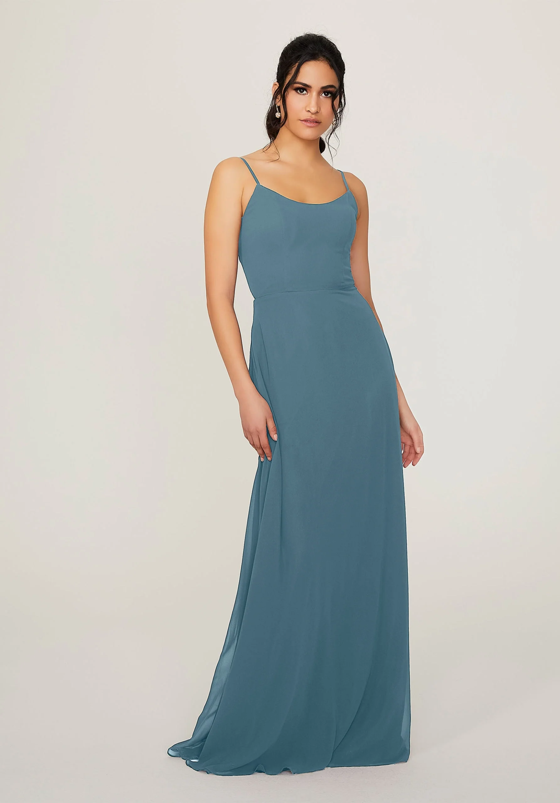 Scoop Neck Chiffon Bridesmaid Dress - Image 31
