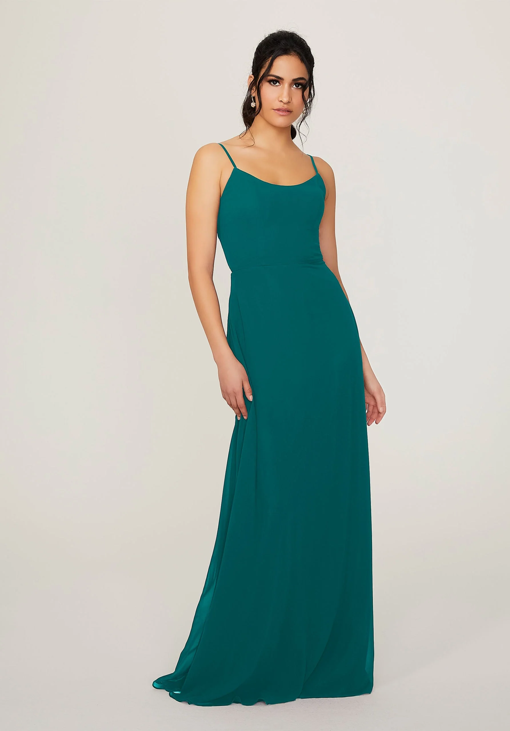 Scoop Neck Chiffon Bridesmaid Dress - Image 38