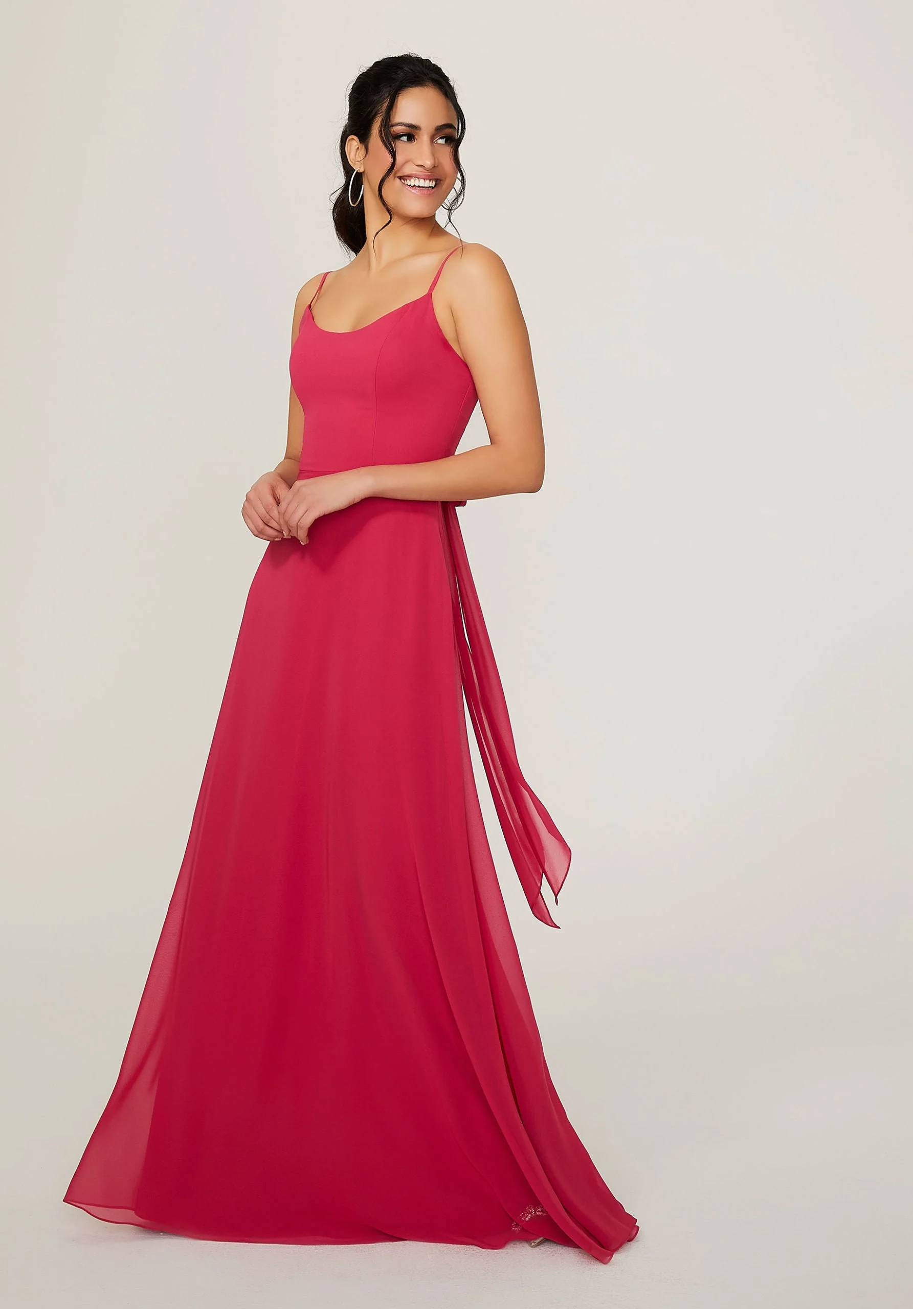 Scoop Neck Chiffon Bridesmaid Dress - Image 4