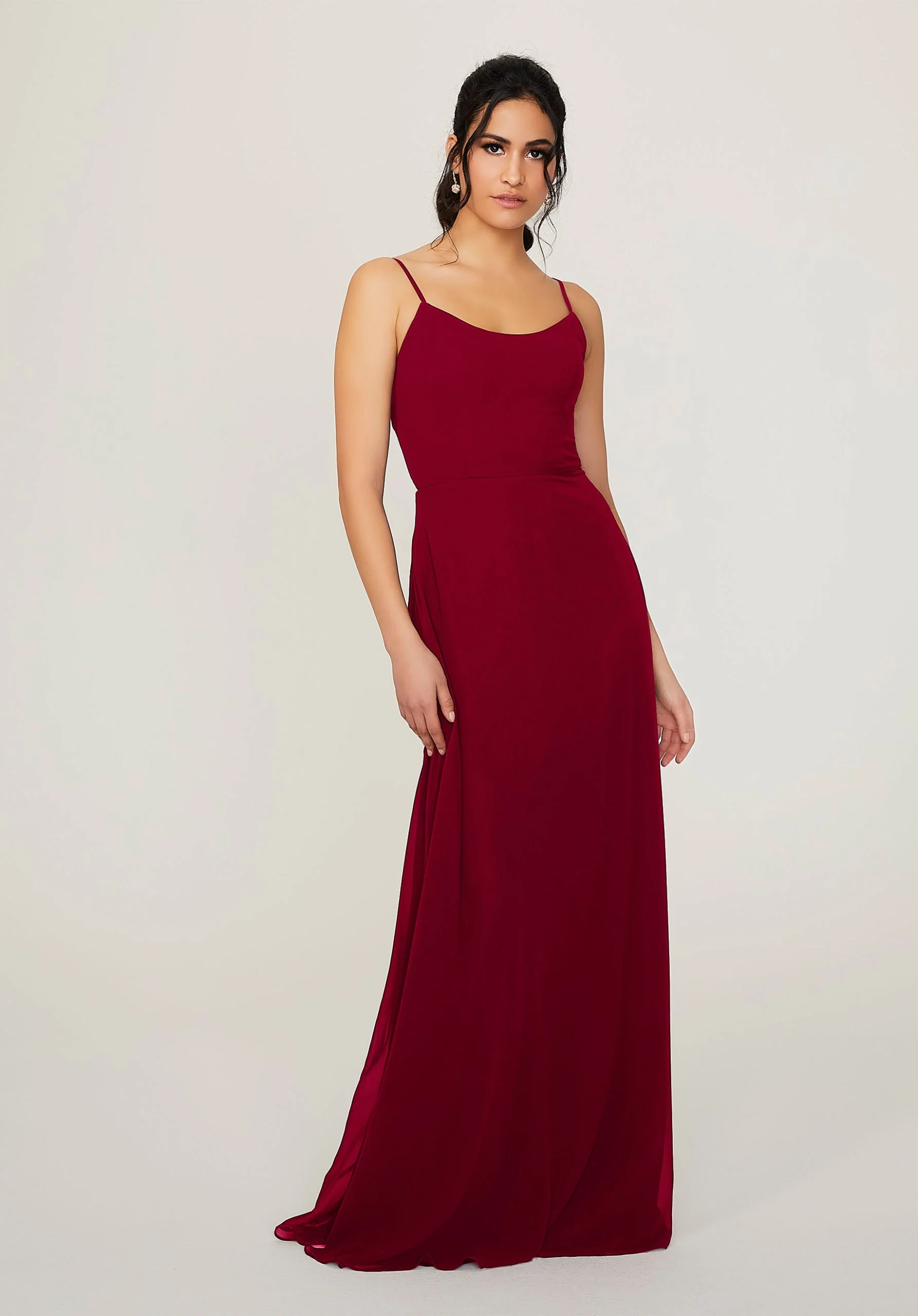 Scoop Neck Chiffon Bridesmaid Dress - Image 40