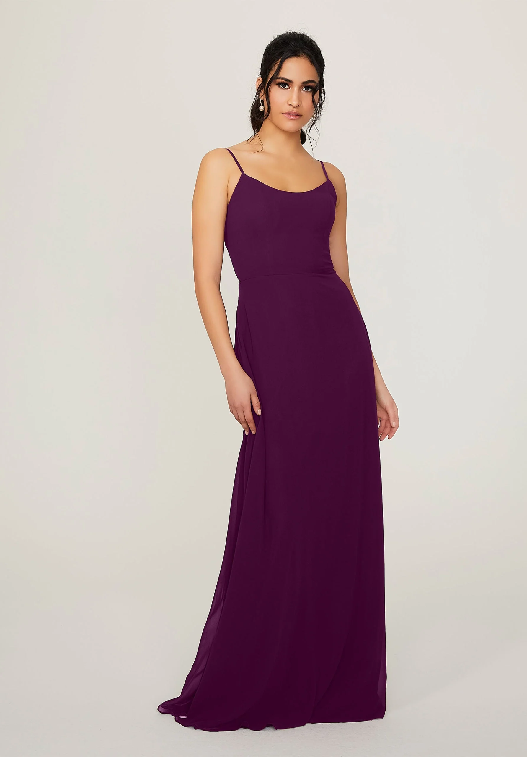 Scoop Neck Chiffon Bridesmaid Dress - Image 42