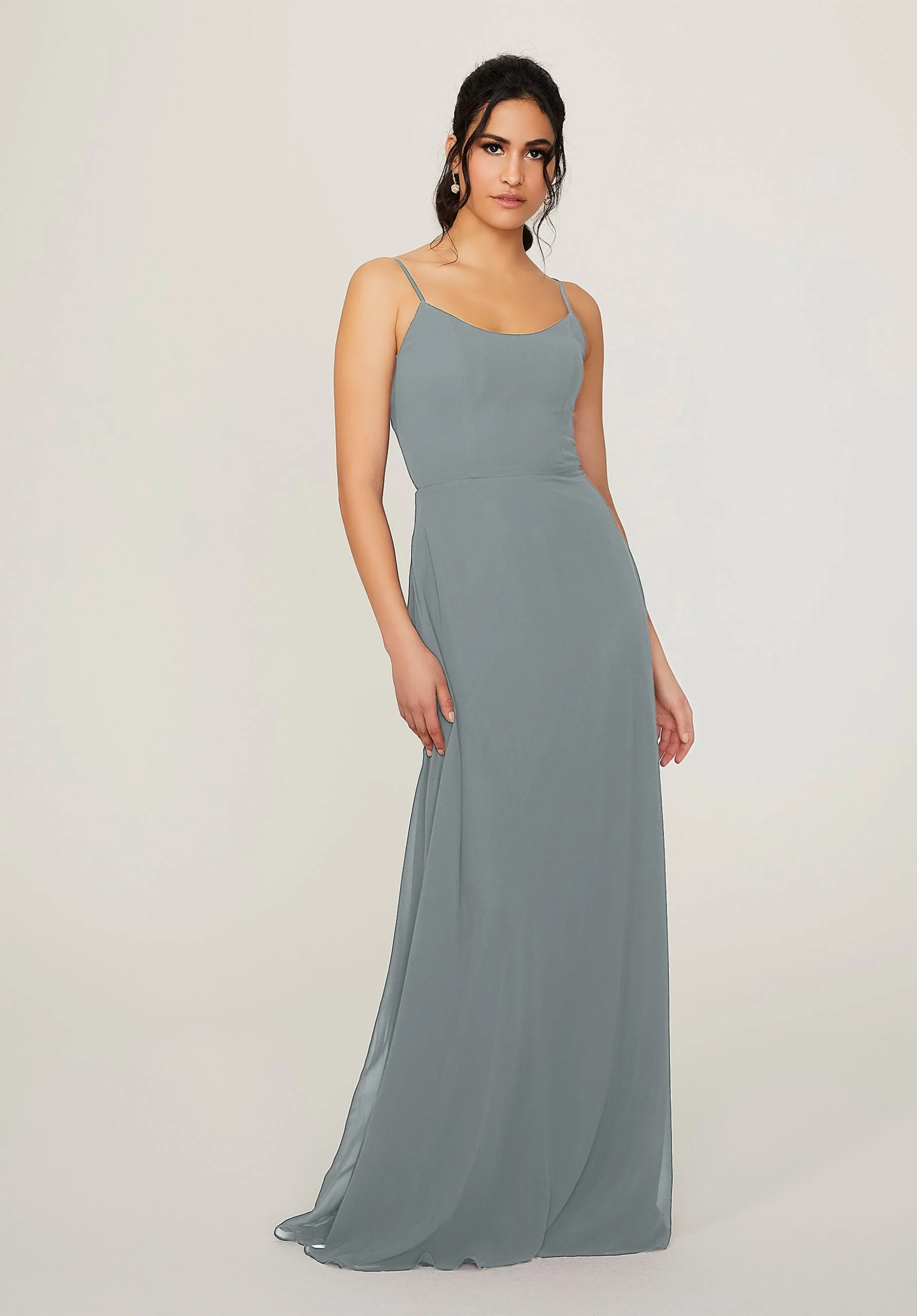 Scoop Neck Chiffon Bridesmaid Dress - Image 44