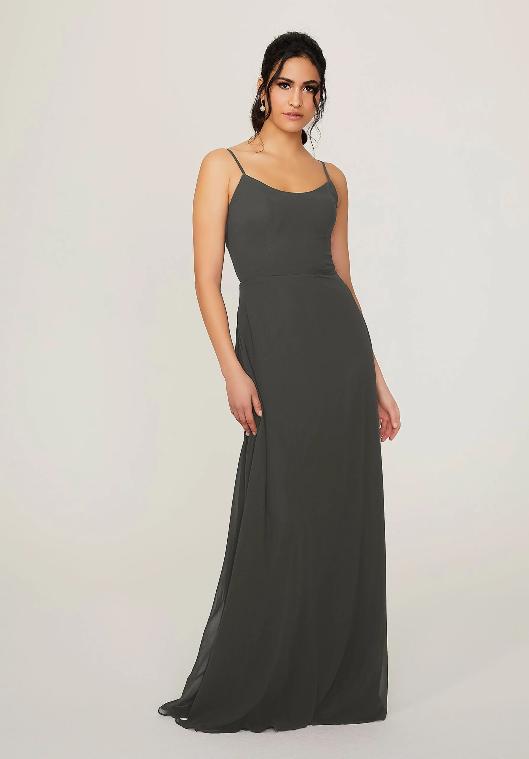 Scoop Neck Chiffon Bridesmaid Dress - Image 45