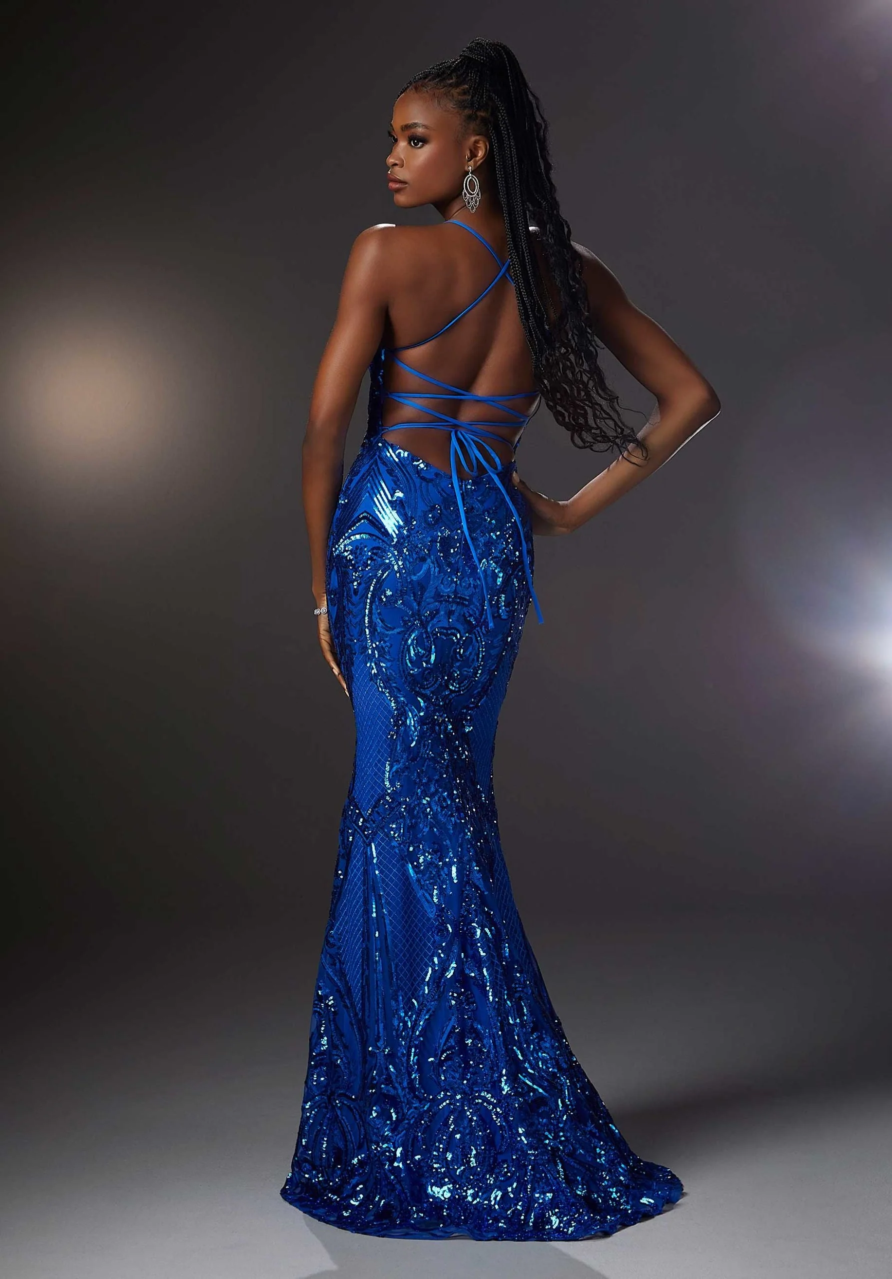 Sequin Fitted Prom Dress - Image 10