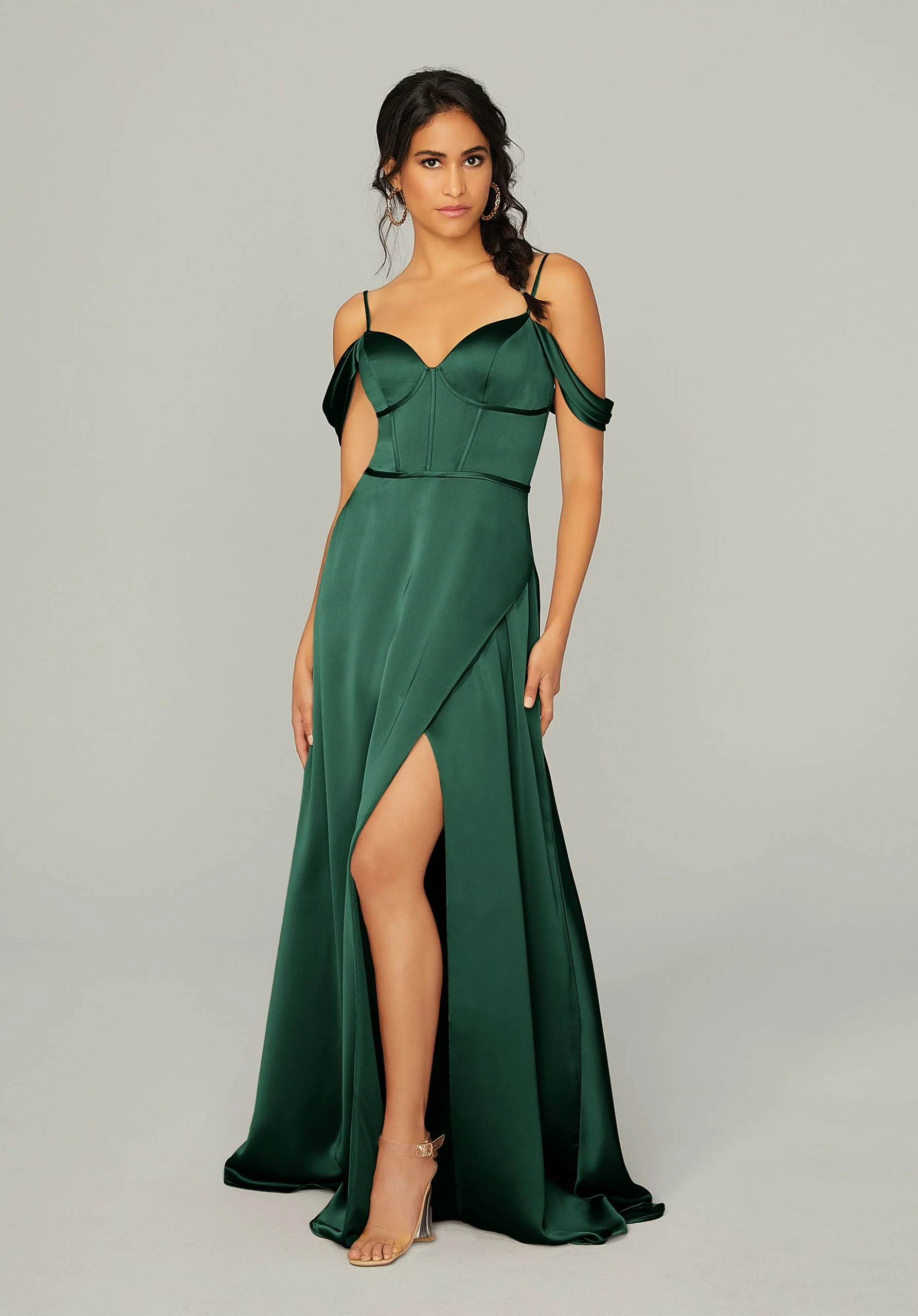 Silky Satin Bridesmaid Dress with Bustier Bodice - Image 9