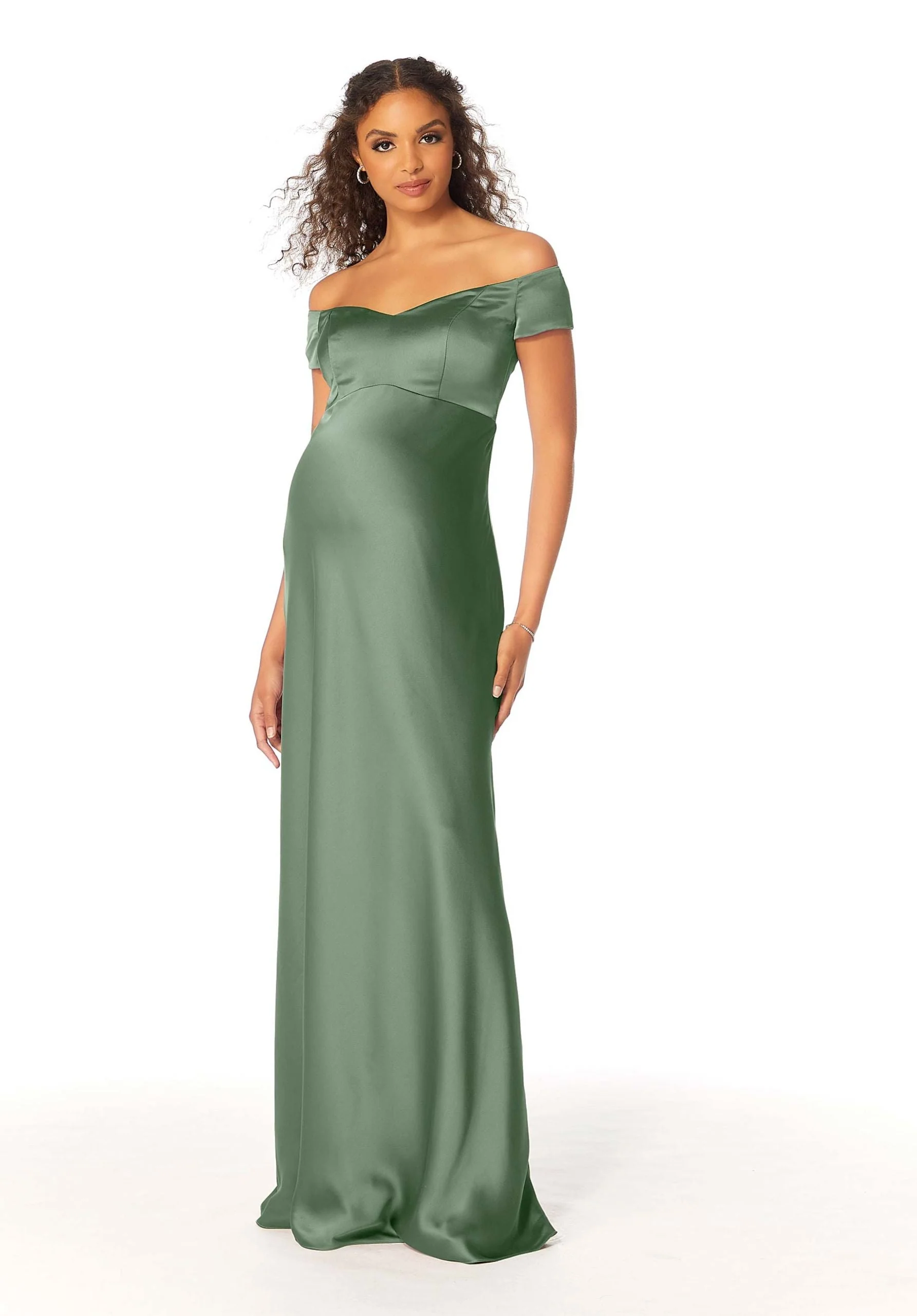 Silky Satin Sheath Maternity Bridesmaid Dress - Image 13