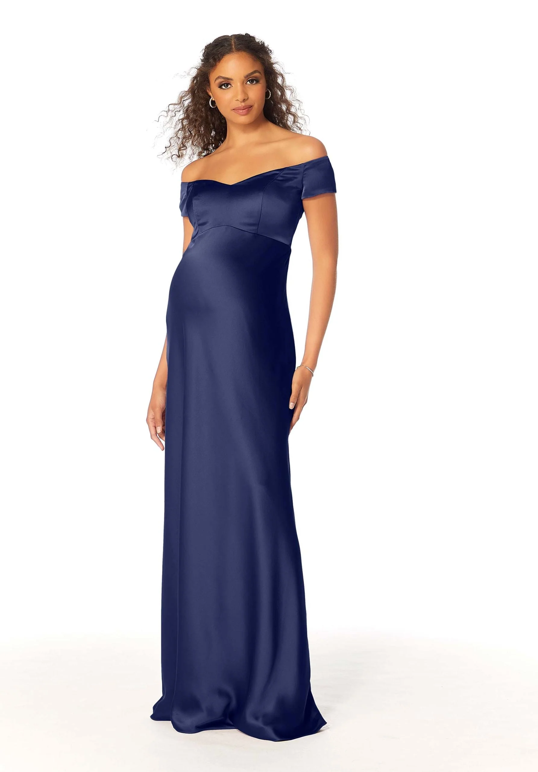 Silky Satin Sheath Maternity Bridesmaid Dress - Image 15