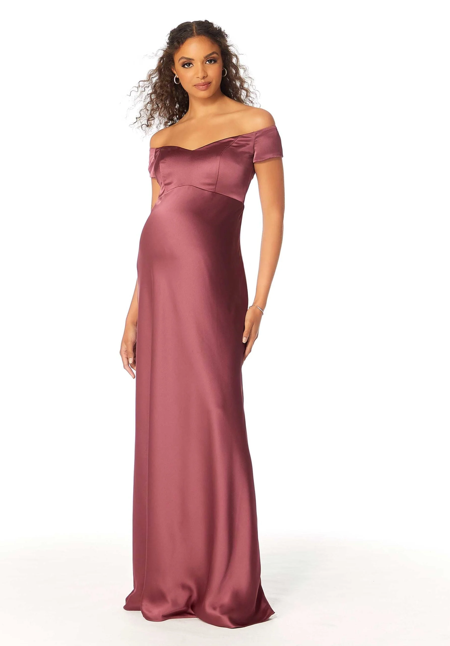 Silky Satin Sheath Maternity Bridesmaid Dress - Image 4