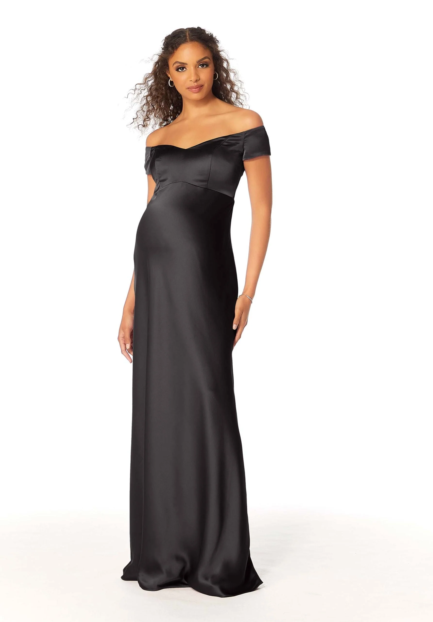 Silky Satin Sheath Maternity Bridesmaid Dress - Image 5