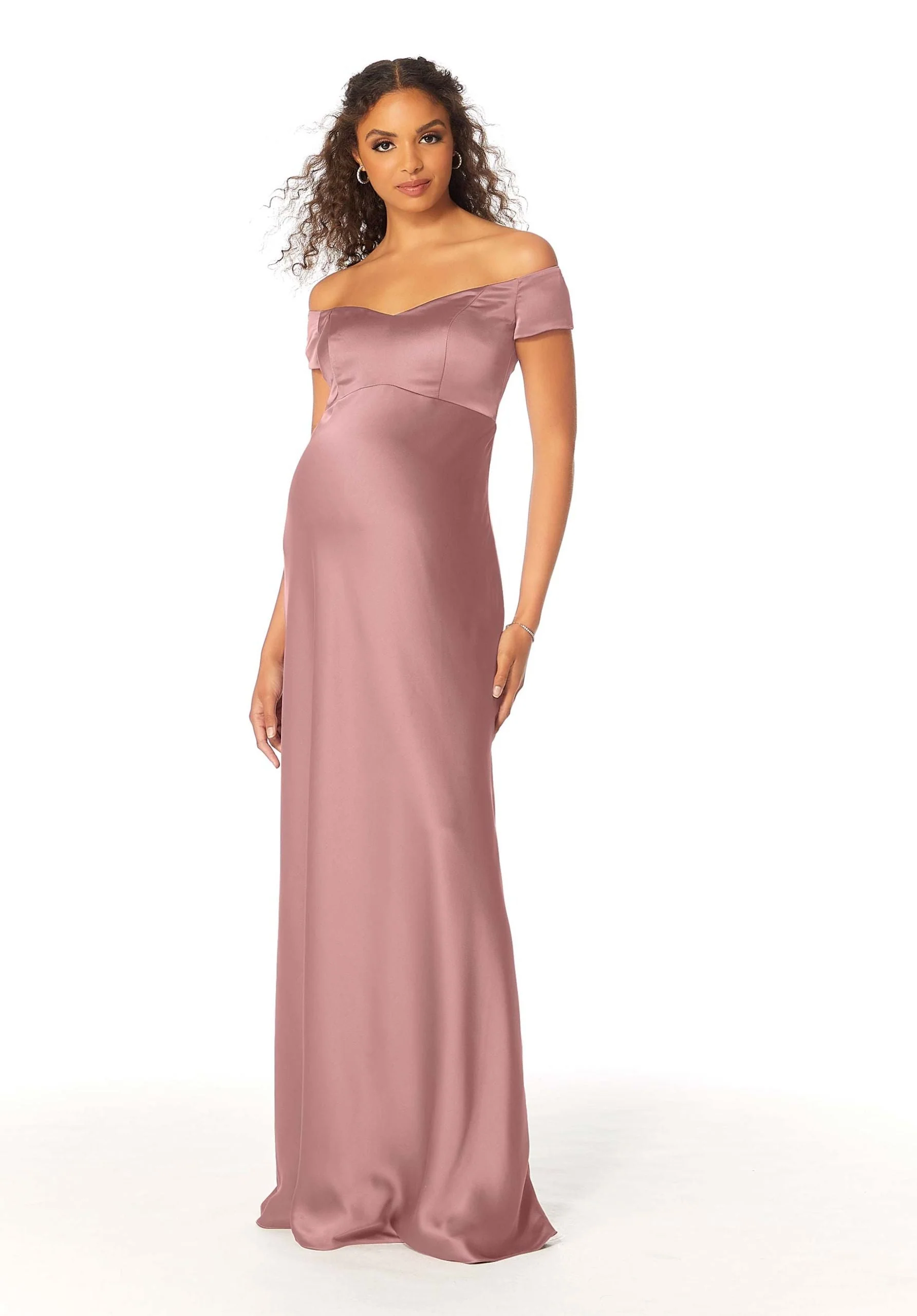 Silky Satin Sheath Maternity Bridesmaid Dress - Image 7