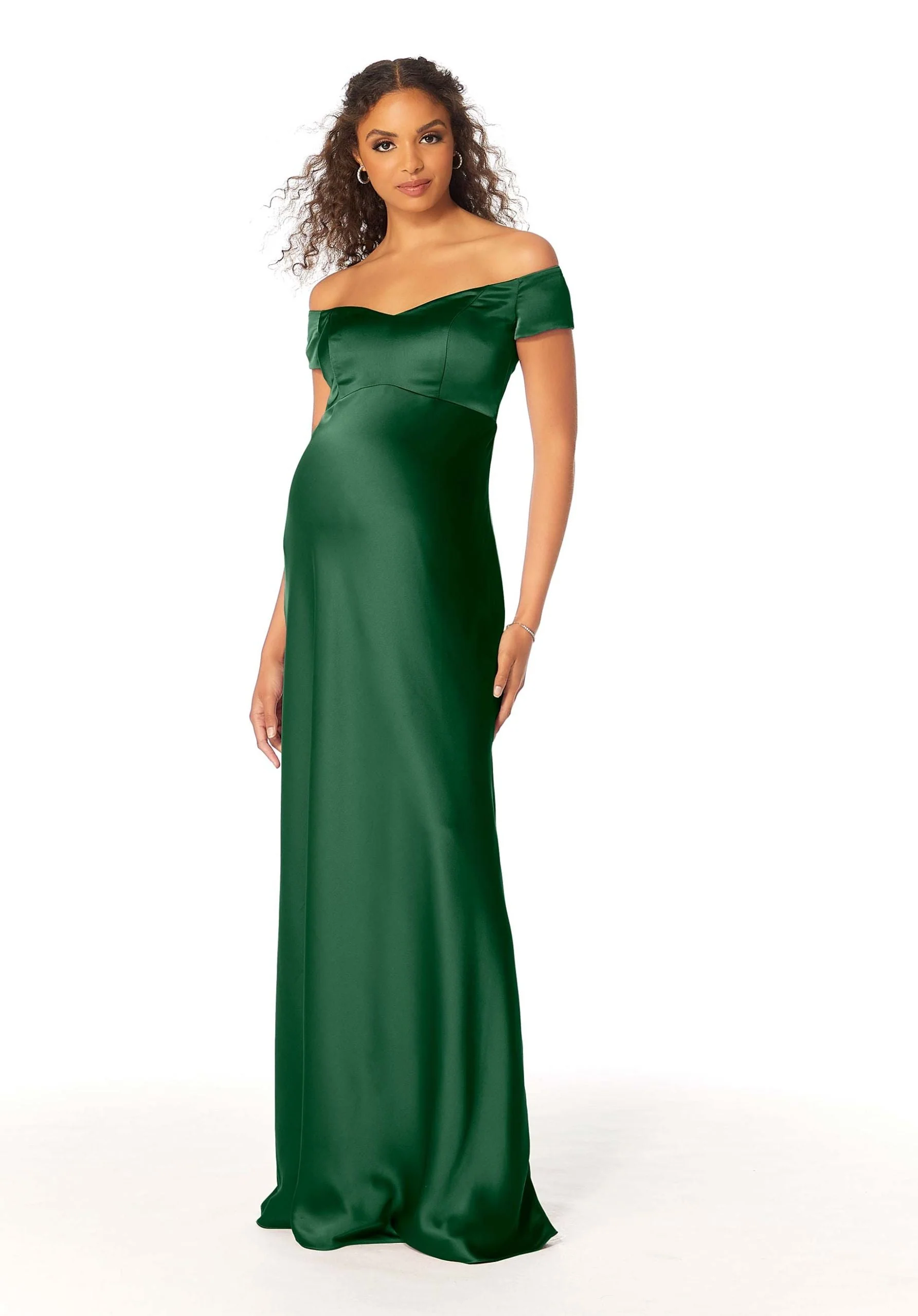 Silky Satin Sheath Maternity Bridesmaid Dress - Image 9