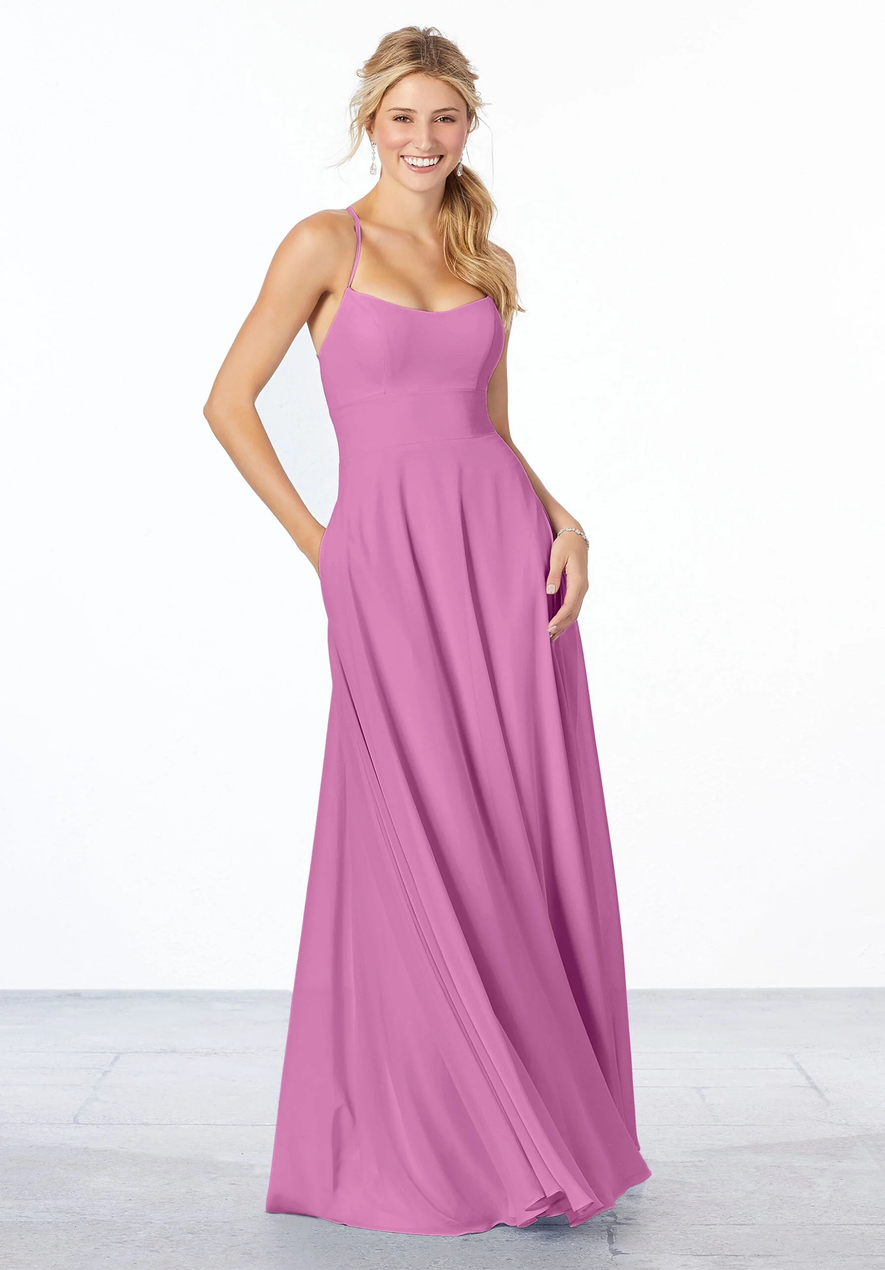 Simple Chiffon Bridesmaid Dress - Image 14