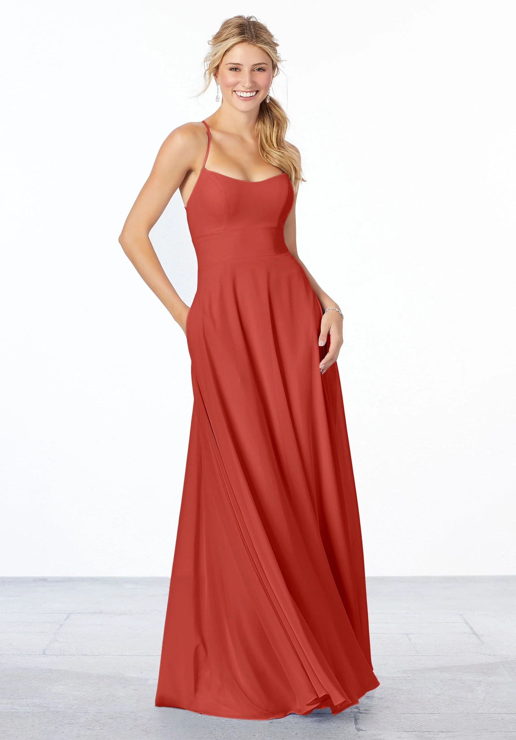 Simple Chiffon Bridesmaid Dress - Image 34