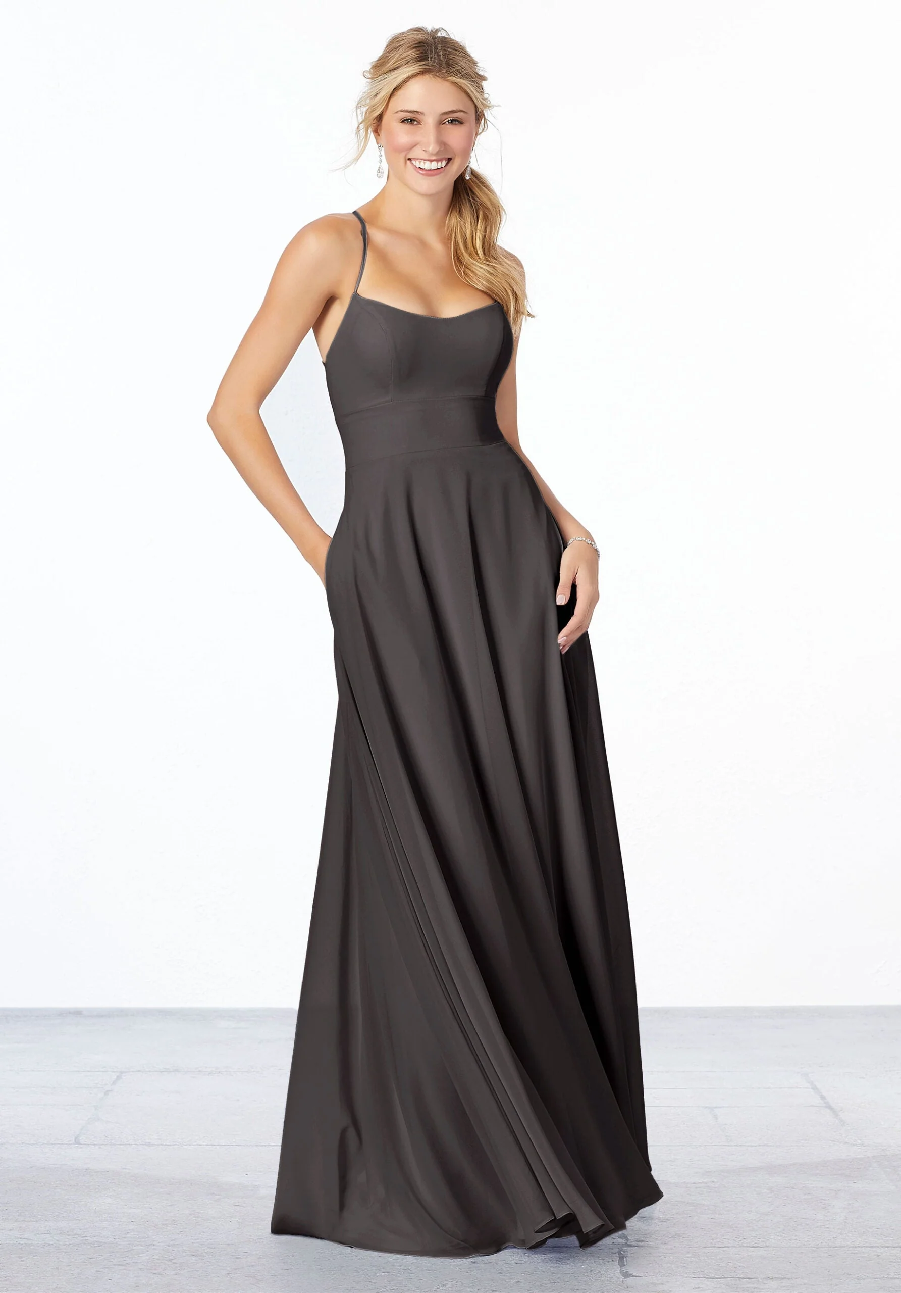 Simple Chiffon Bridesmaid Dress - Image 35