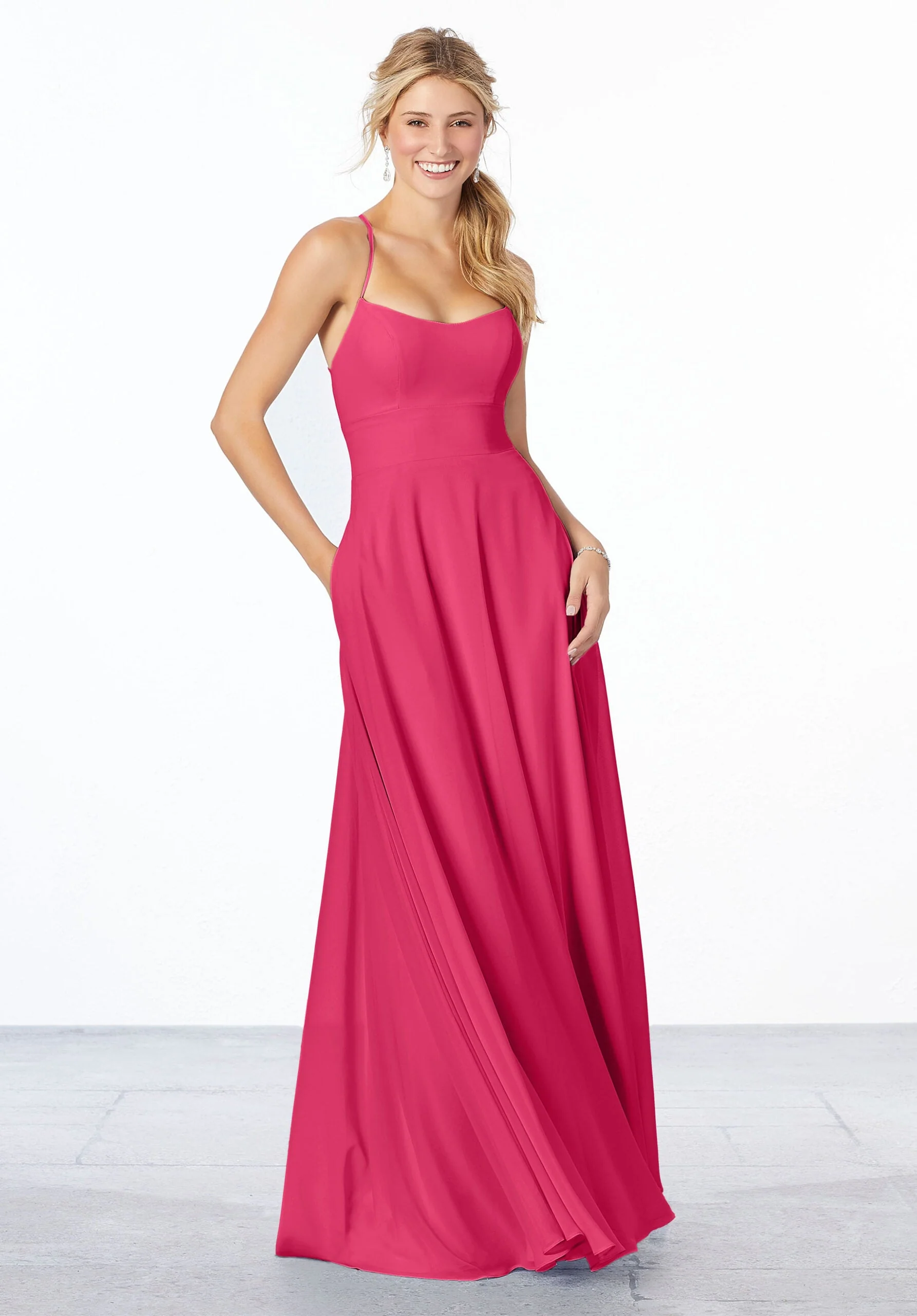 Simple Chiffon Bridesmaid Dress - Image 42